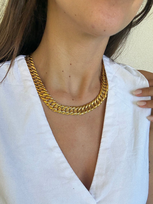 Collier Napier vintage - Maille gourmette dorée