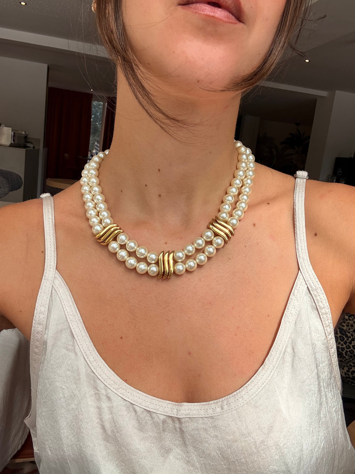 Collier Napier vintage - Double rang de perles