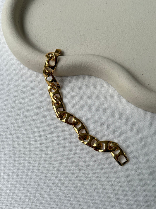 Bracelet vintage - Maillons lisses dorés