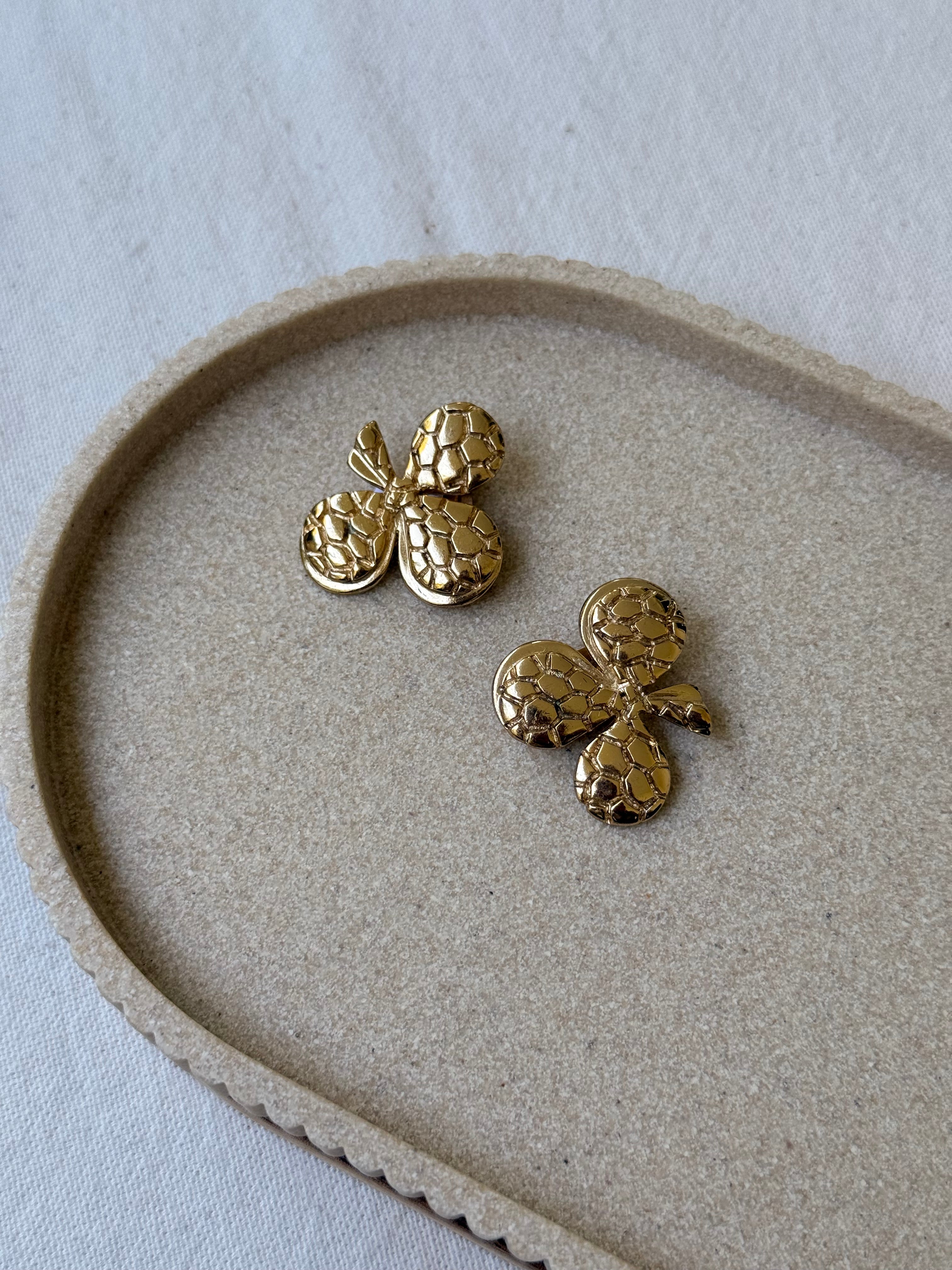 Boucles d’oreilles Rochas vintage - Trèfles dorés