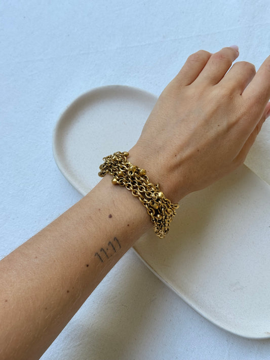 Bracelet Sonia Rykiel vintage - Multi chaînes pampilles