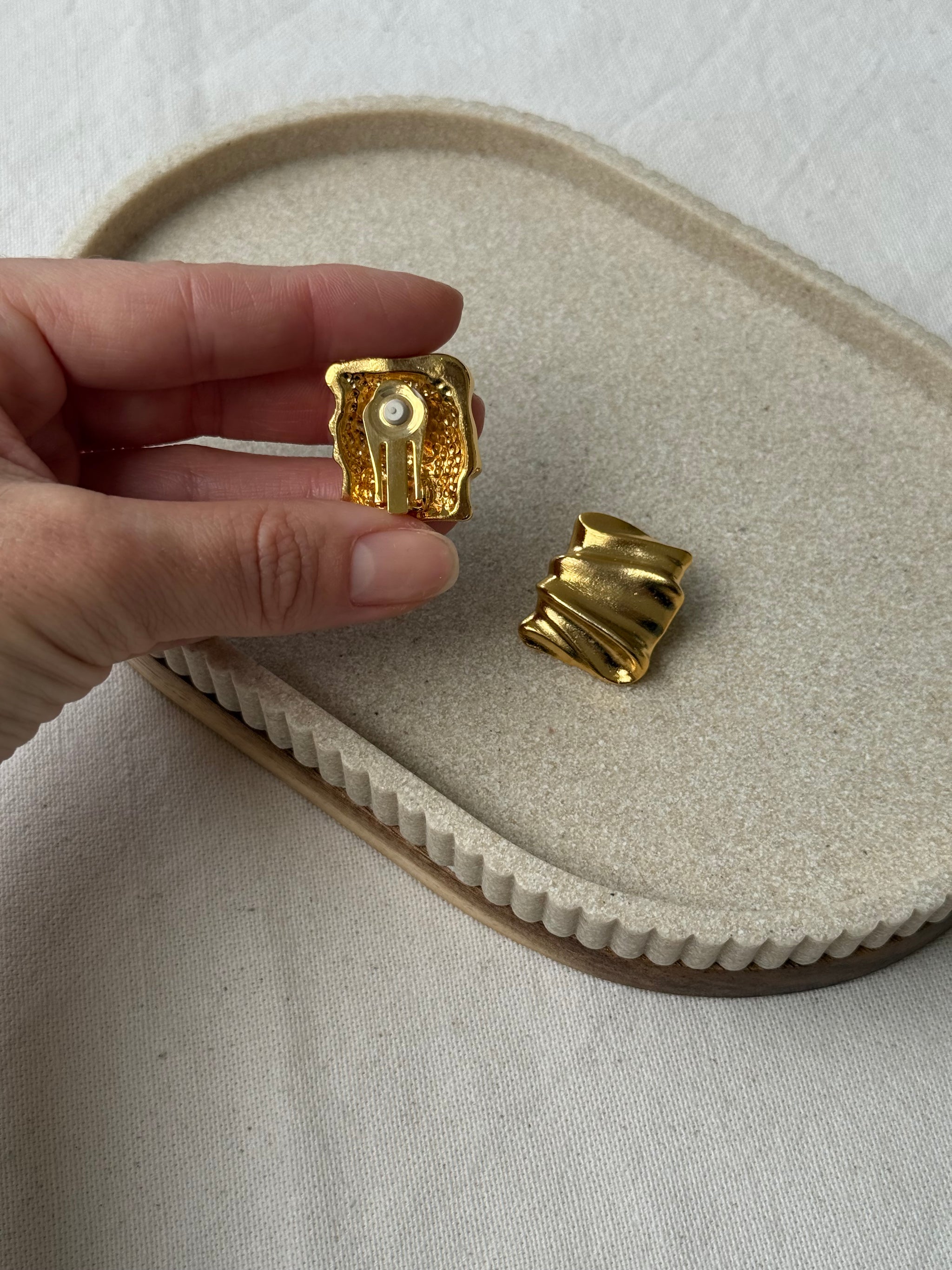 Boucles d’oreilles vintage - Drapées dorées