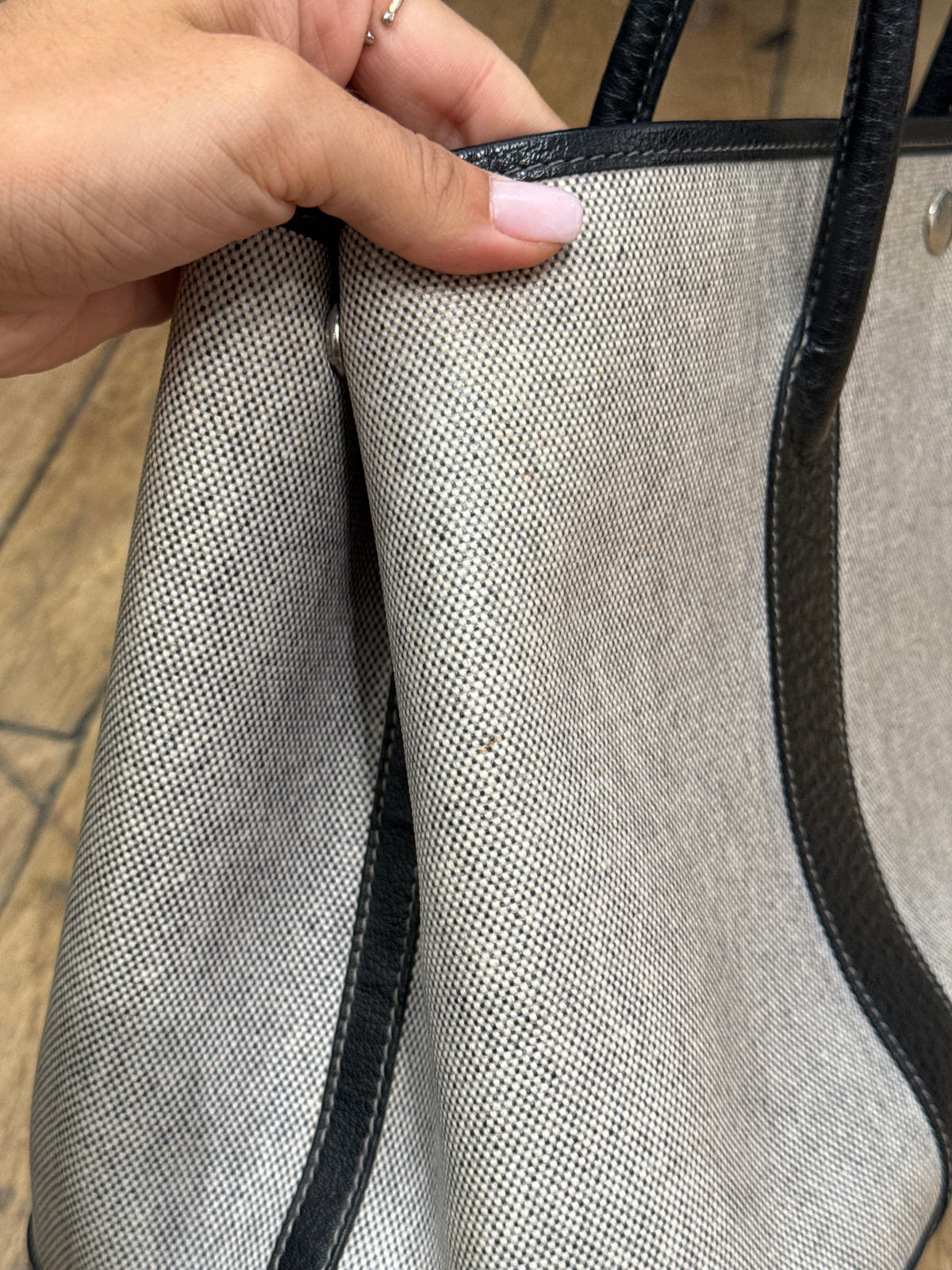 Sac Hermès vintage - Garden Party 36 en toile et cuir grainé