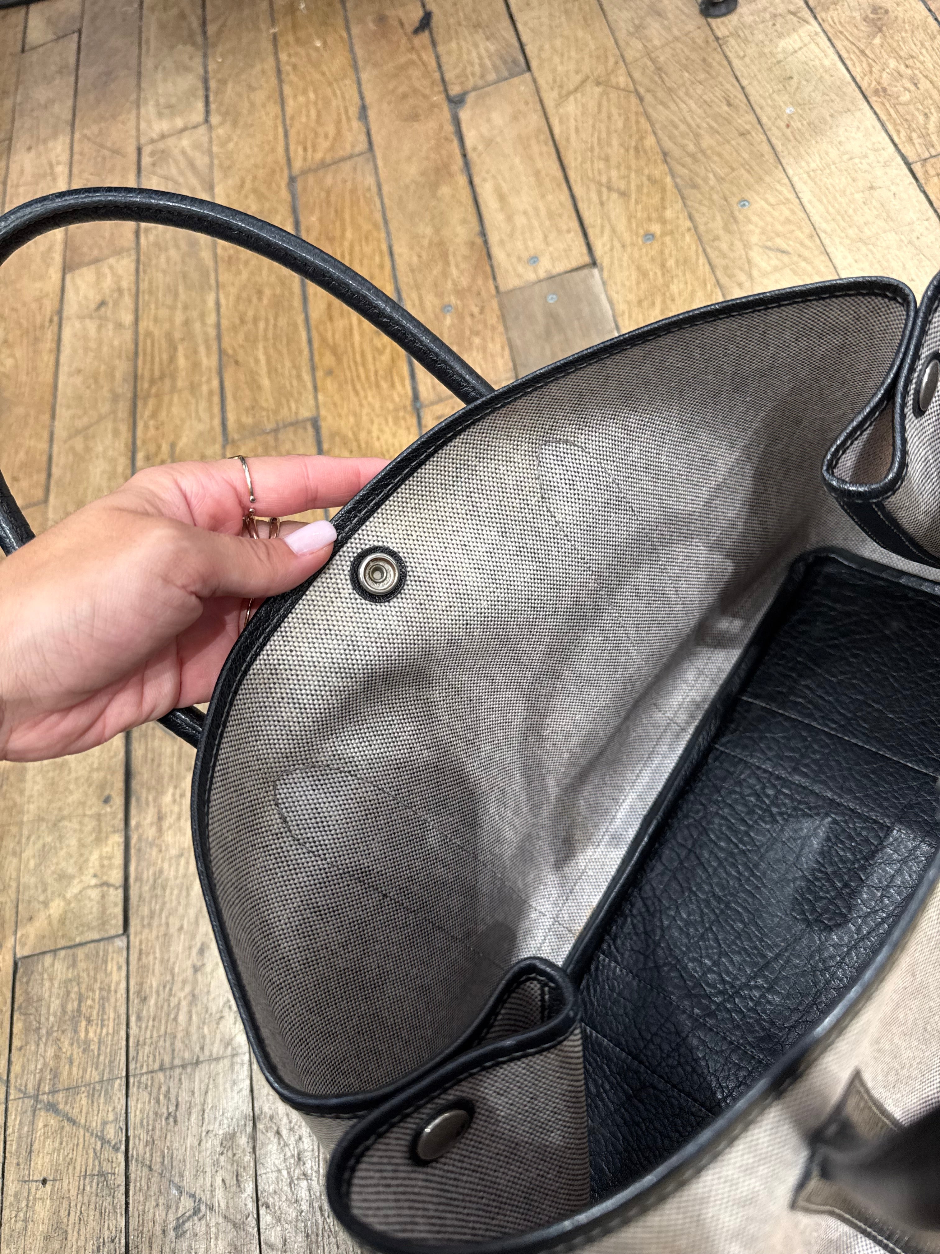 Sac Hermès vintage - Garden Party 36 en toile et cuir grainé