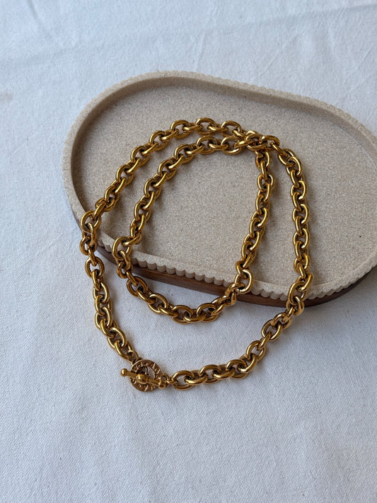Collier Agatha Vintage - Sautoir maille dorée