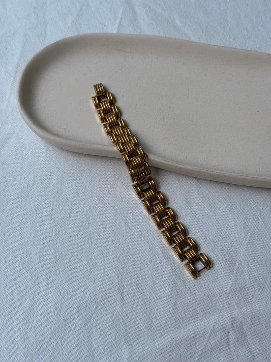 Bracelet vintage - Maille articulée dorée