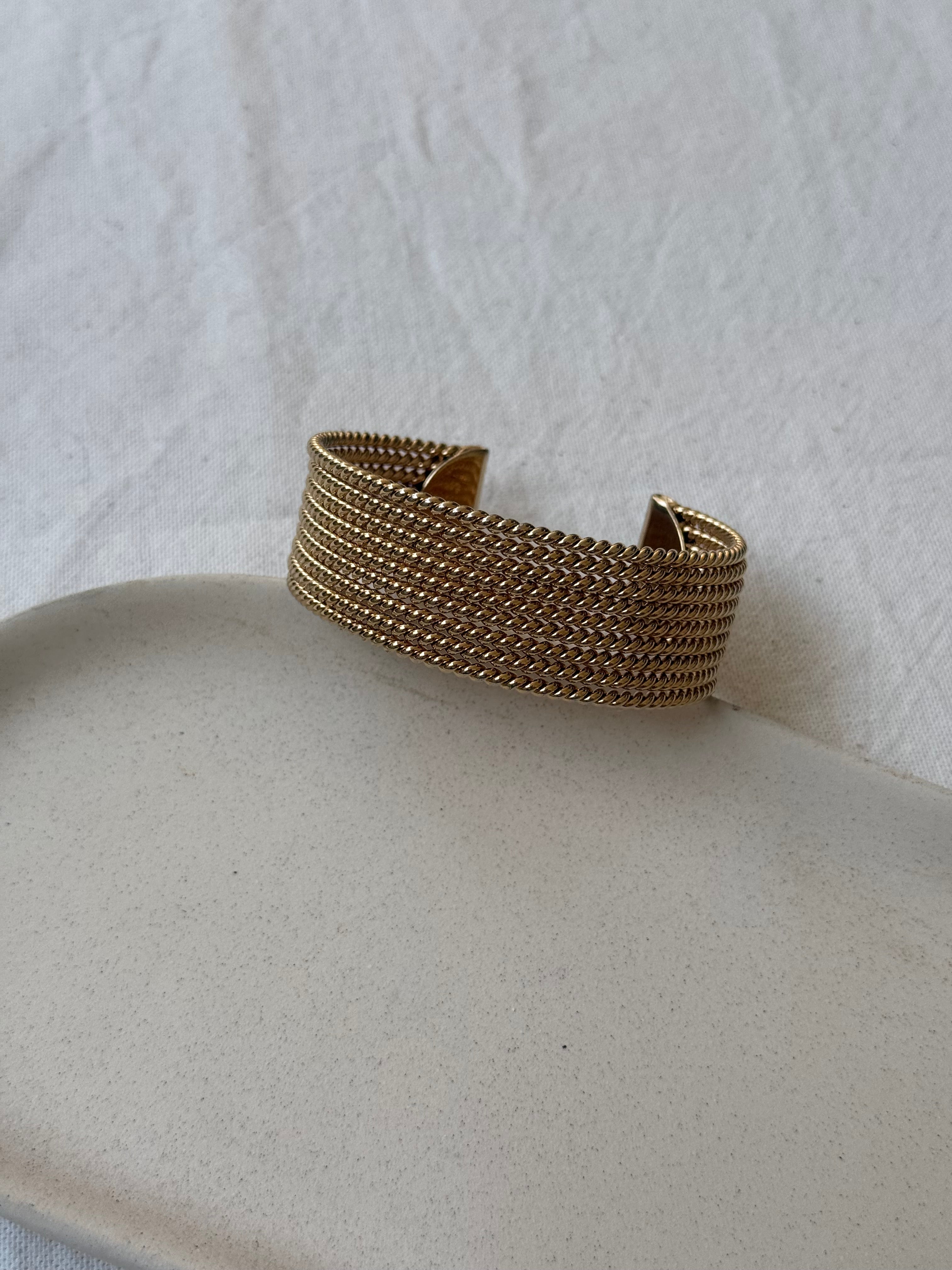 Bracelet Avon vintage - Manchette multirangs torsadés