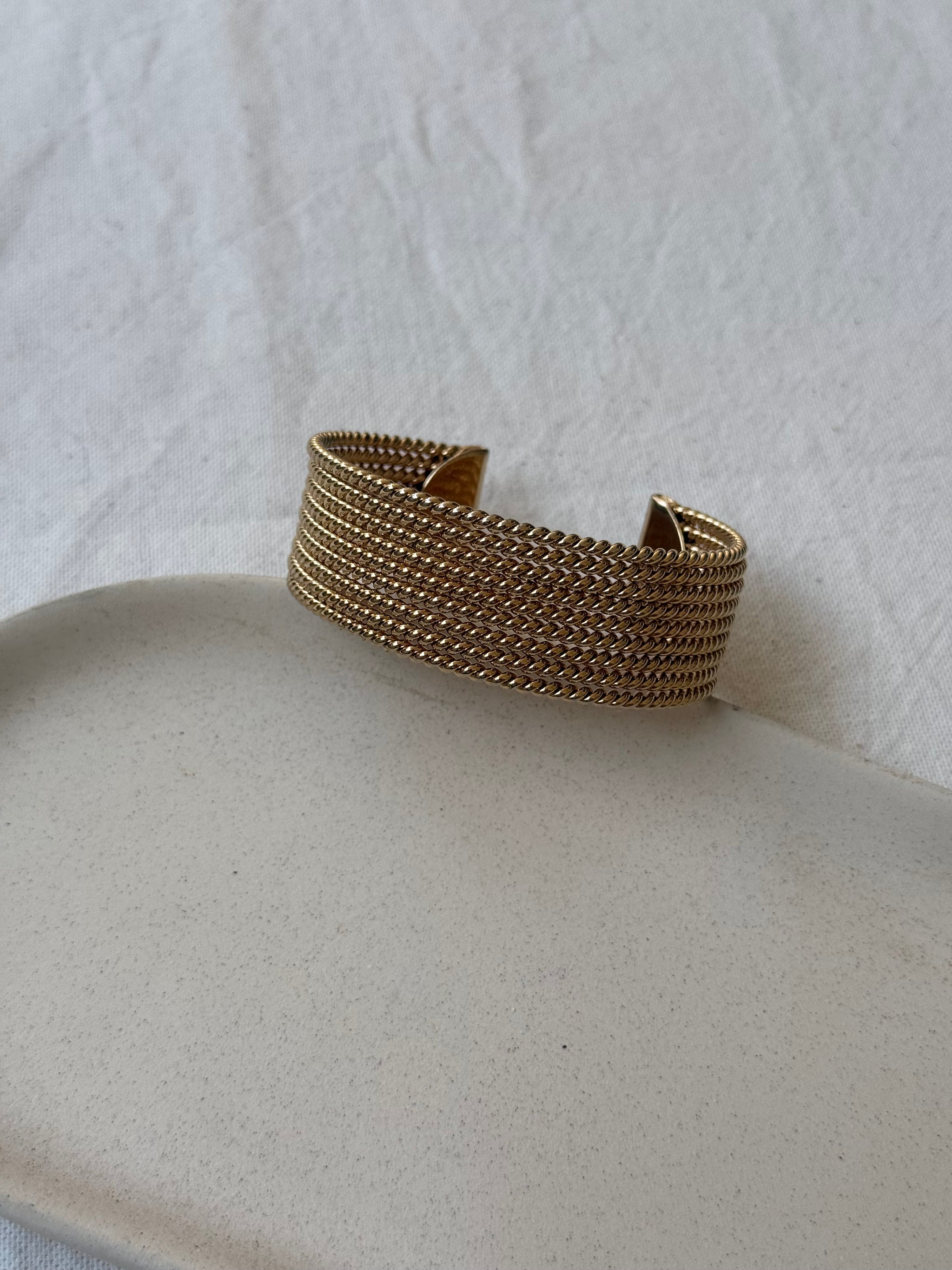 Bracelet Avon vintage - Manchette multirangs torsadés