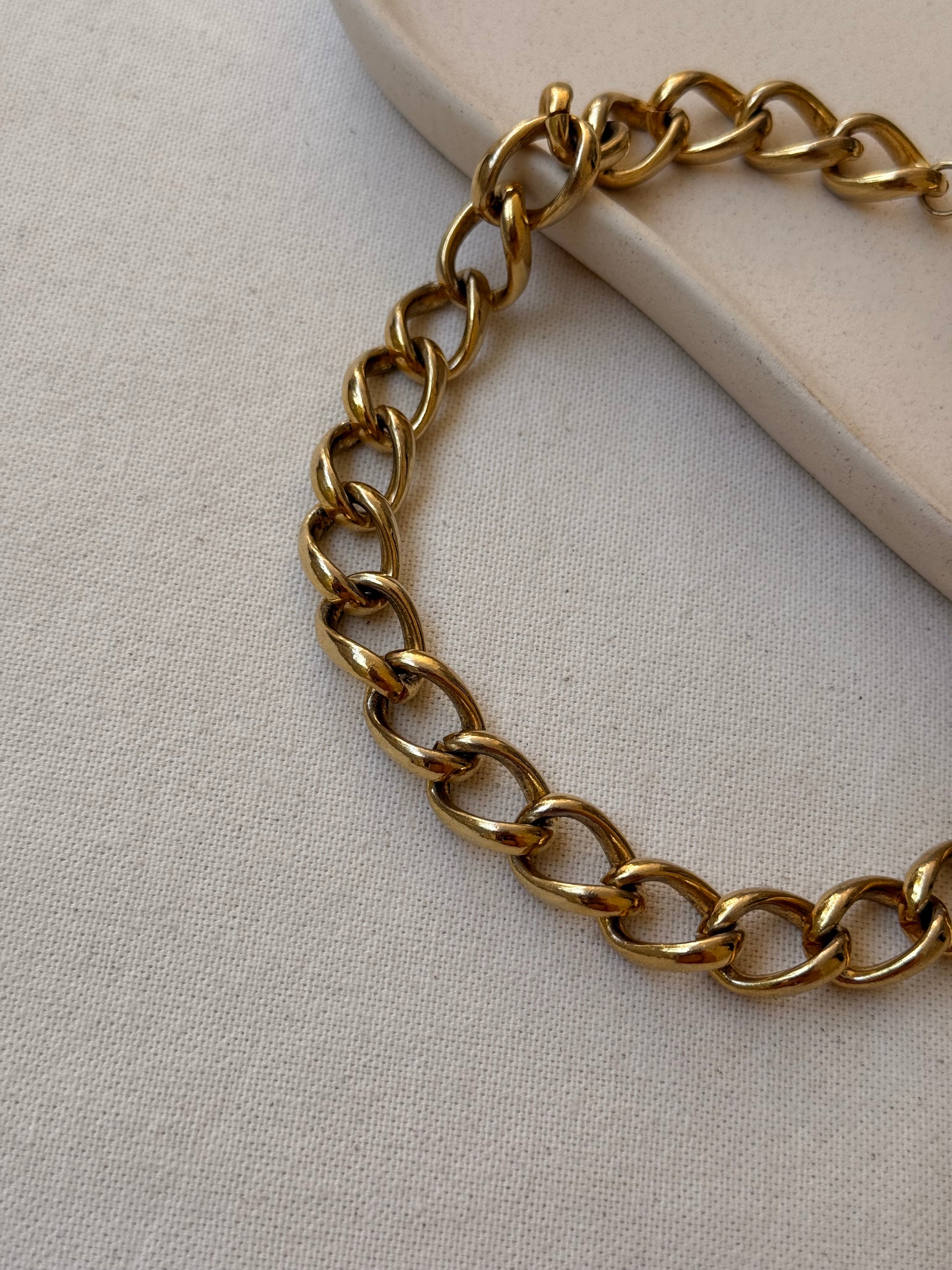 Collier doré vintage - Maille gourmette ras du cou