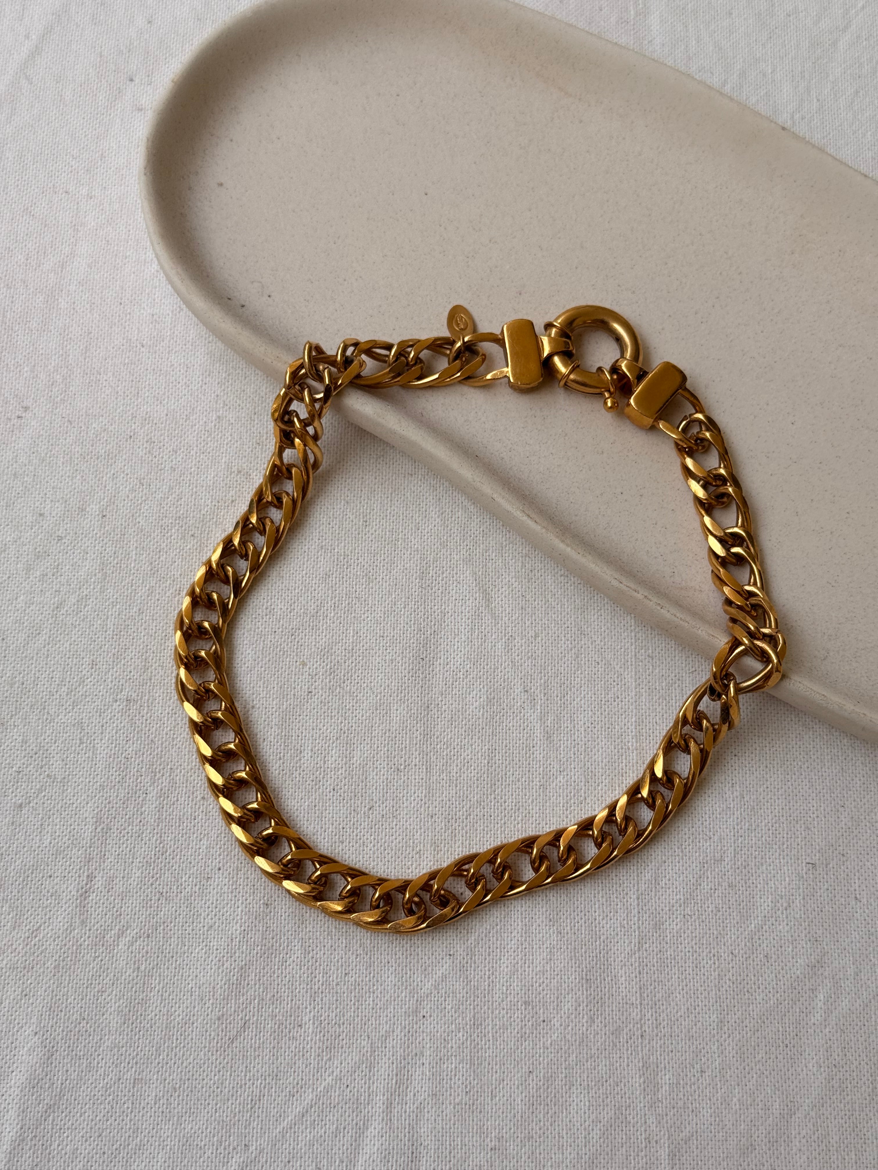 Collier Gontie vintage - Maille gourmette dorée