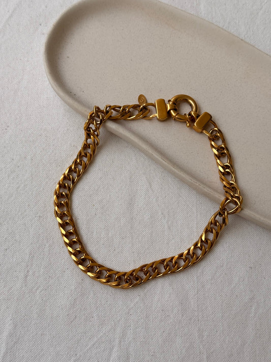 Collier Gontie vintage - Maille gourmette dorée