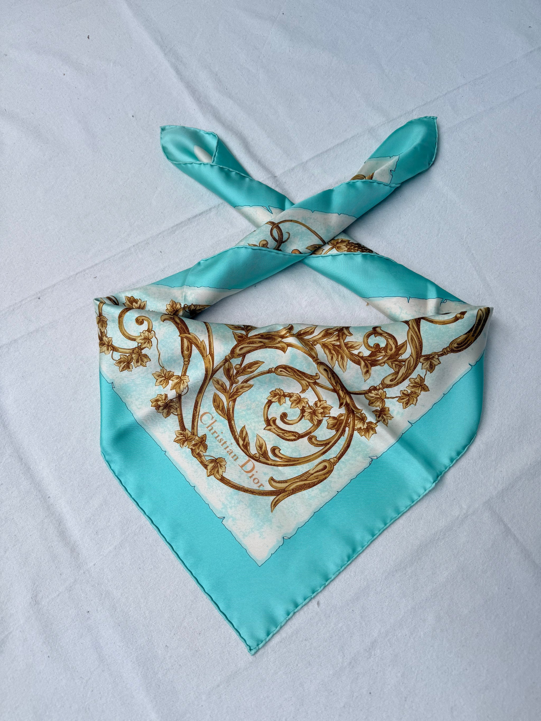 Foulard Christian Dior – Carte ancienne, voiliers et montgolfières