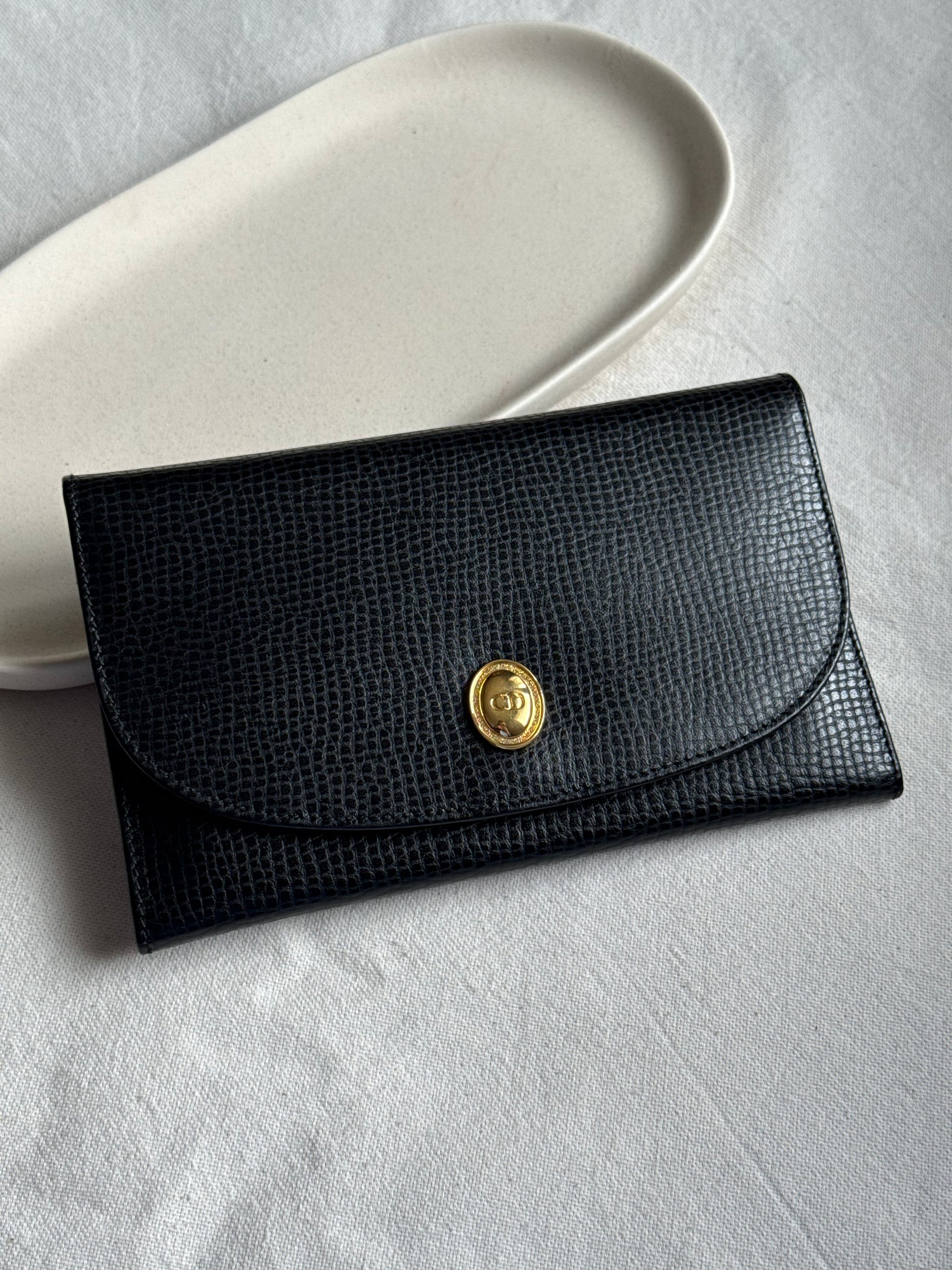 Portefeuille Christian Dior vintage- Cuir noir