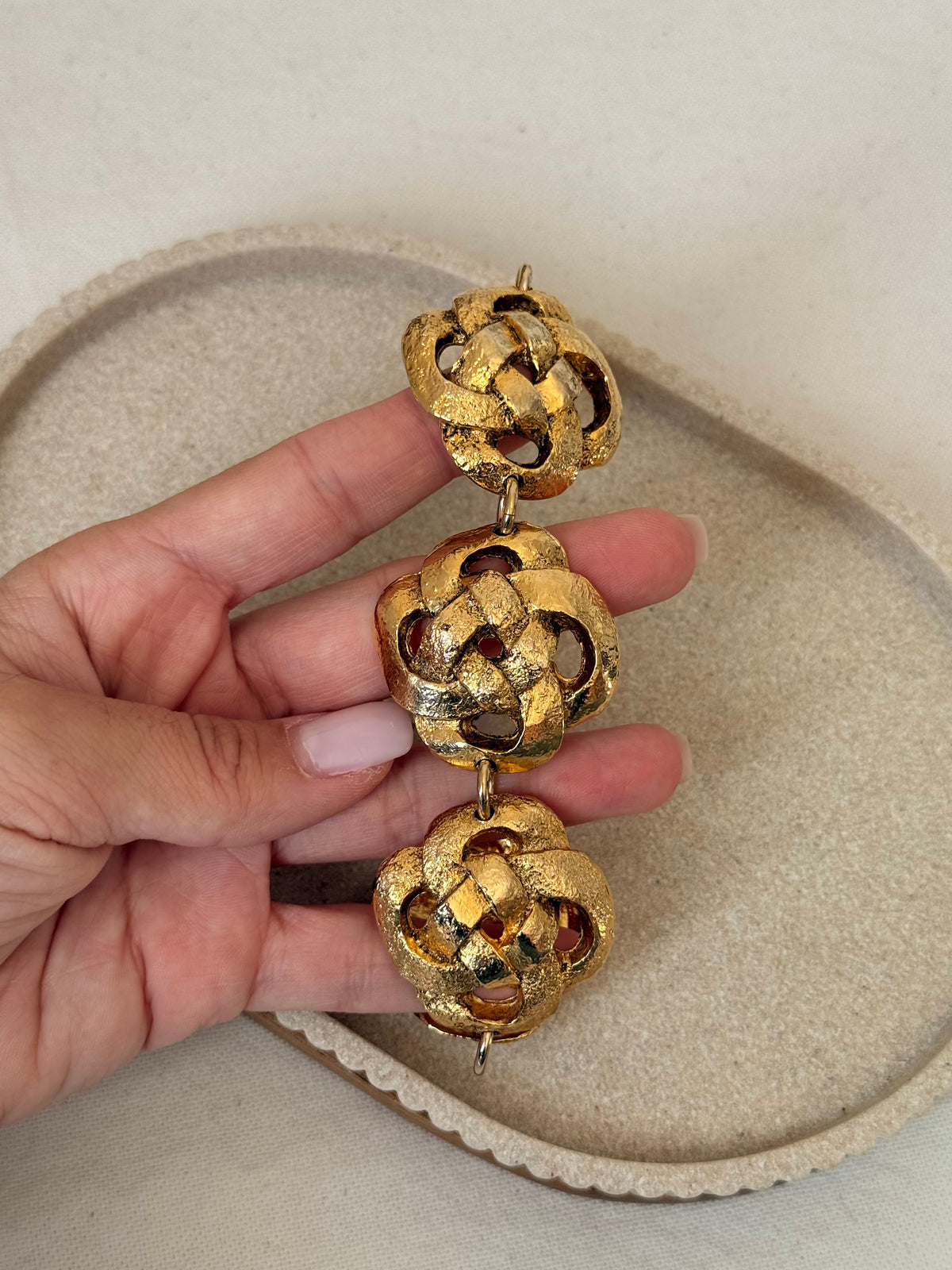 Bracelet Matière Première vintage - Maillons entrelacés dorés