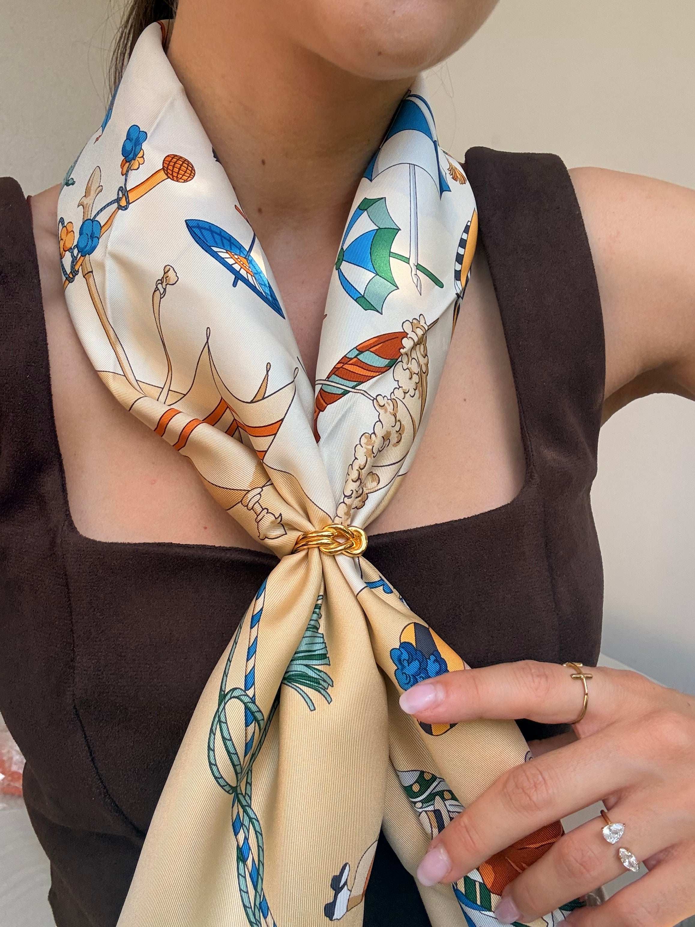 Anneau de foulard Hermès - Modèle nœud marin