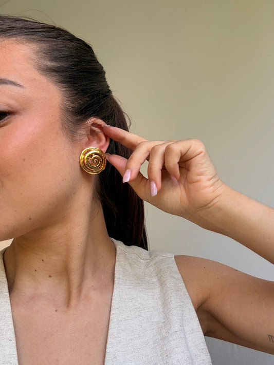 Boucles d’oreilles vintage - Tourbillons dorés