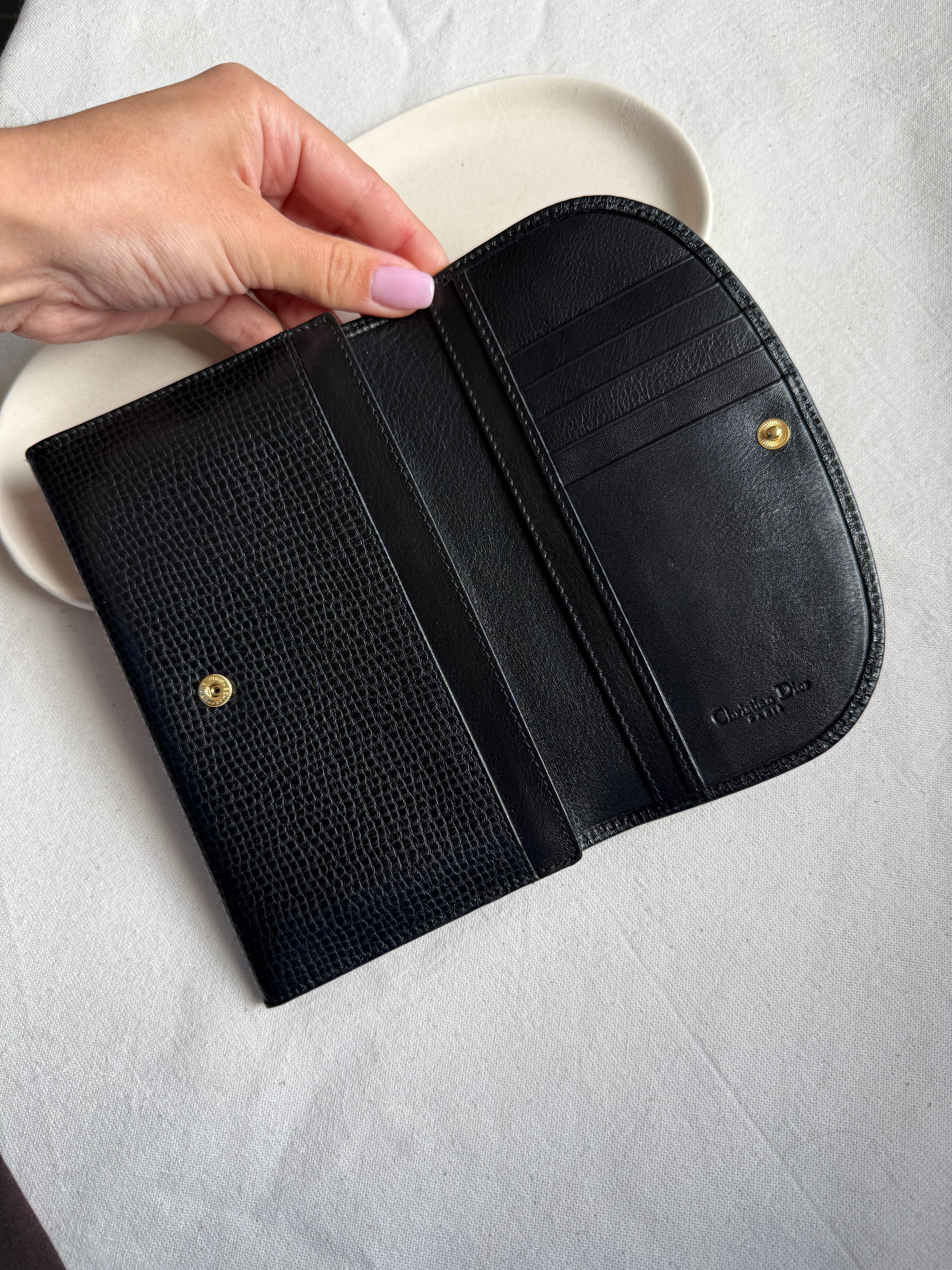 Portefeuille Christian Dior vintage- Cuir noir