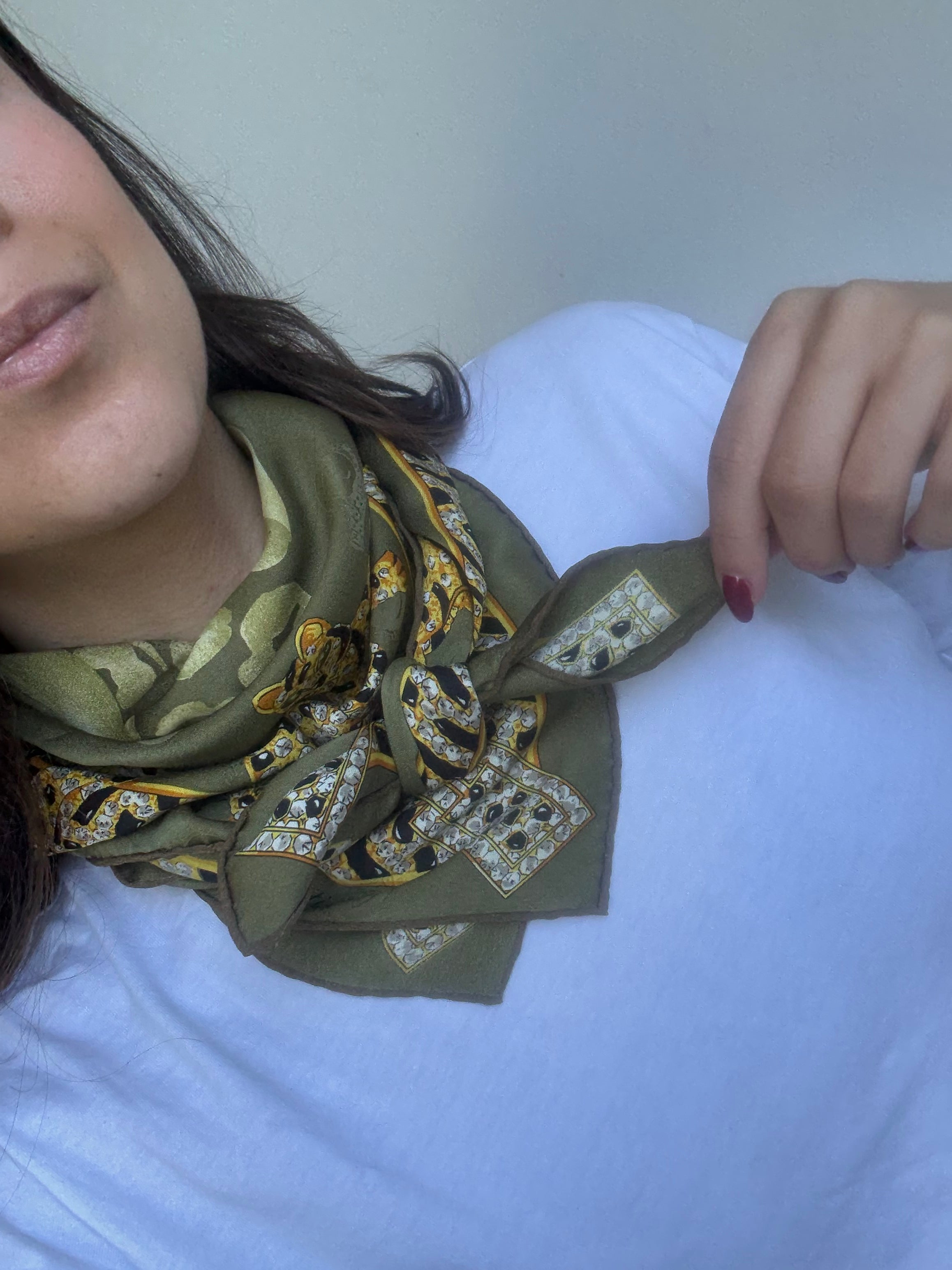 Foulard Cartier – Motif savane kaki