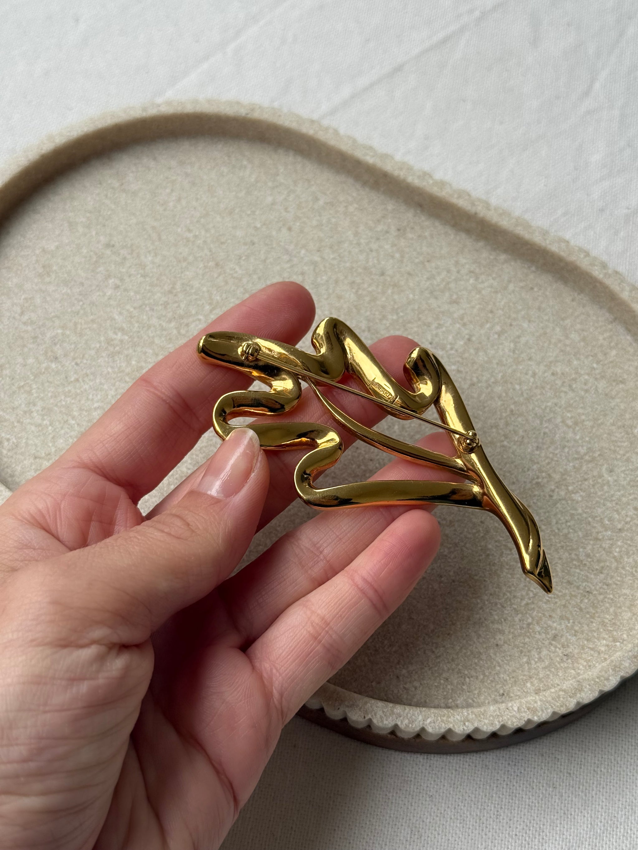 Broche Trifari vintage - Feuillage ajouré