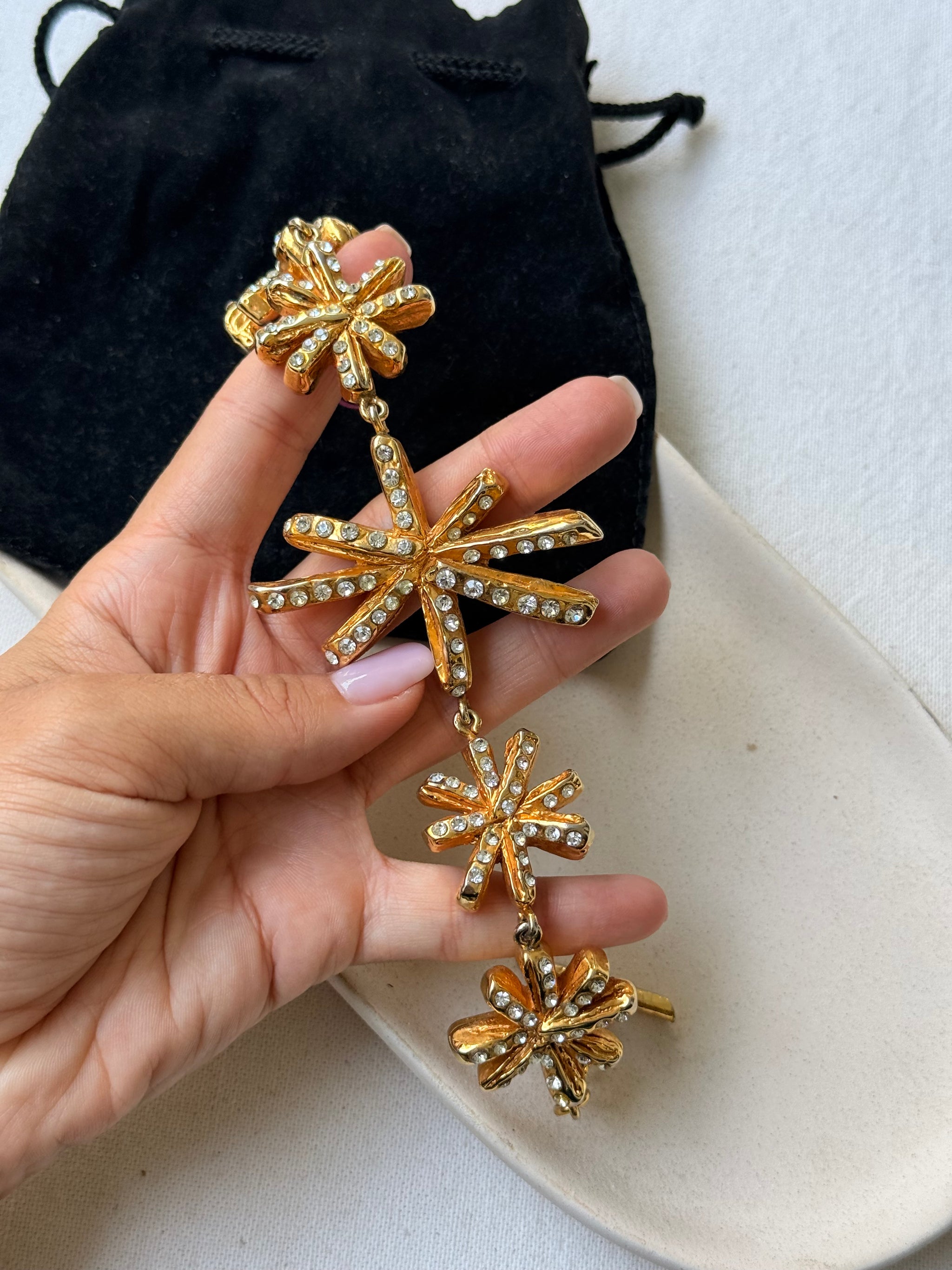 Bracelet Christian Lacroix vintage - Étoiles dorées et strass
