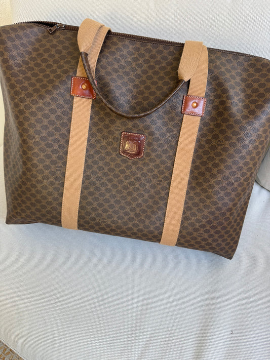 Vintage Céline travel bag - Triomphe canvas and natural leather
