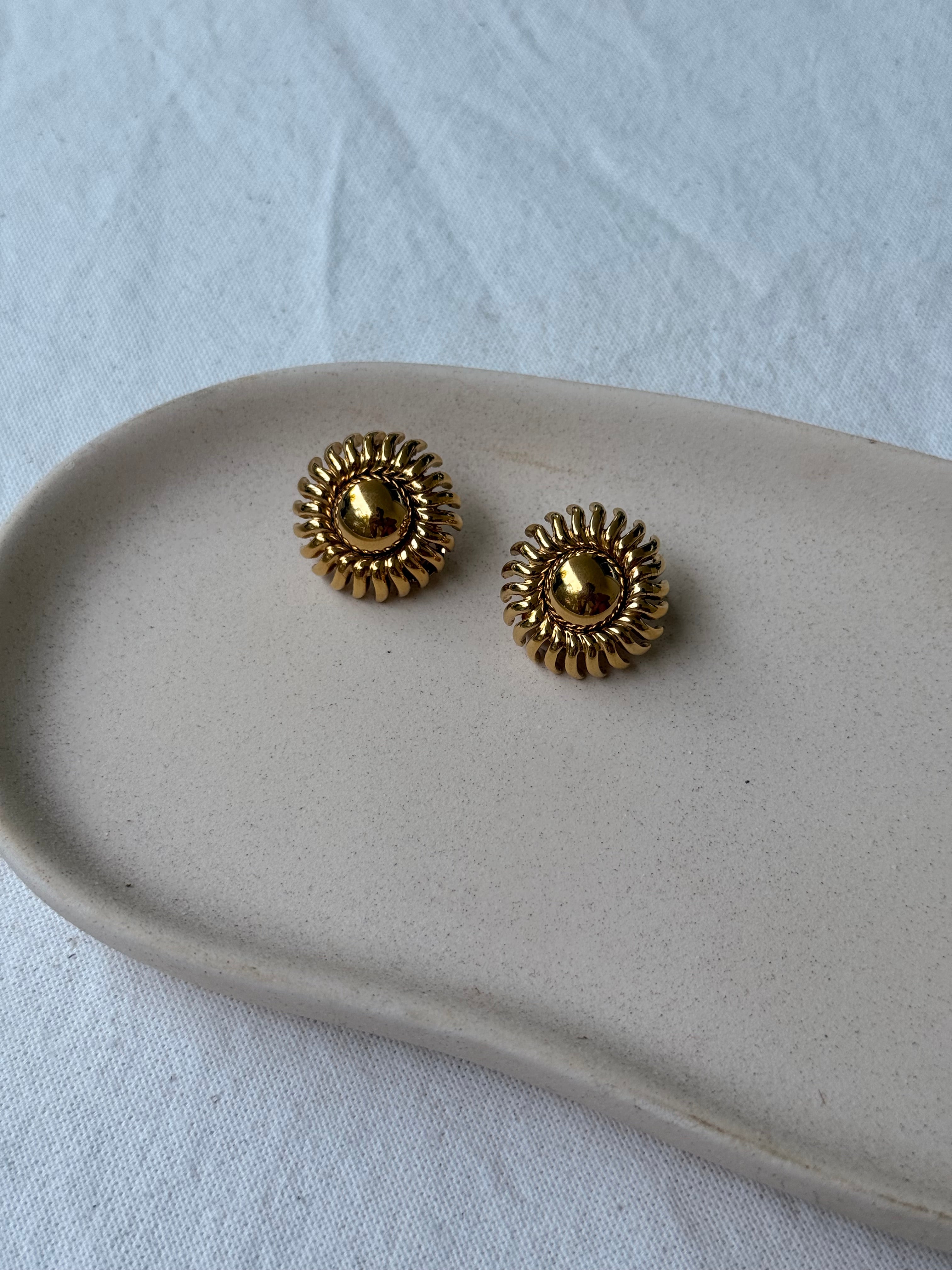 Boucles d’oreilles Monet vintage - Soleils dorés