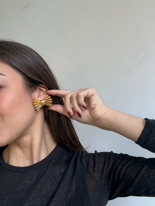 Boucles d’oreilles Georges Rech vintage - Noeuds dorés