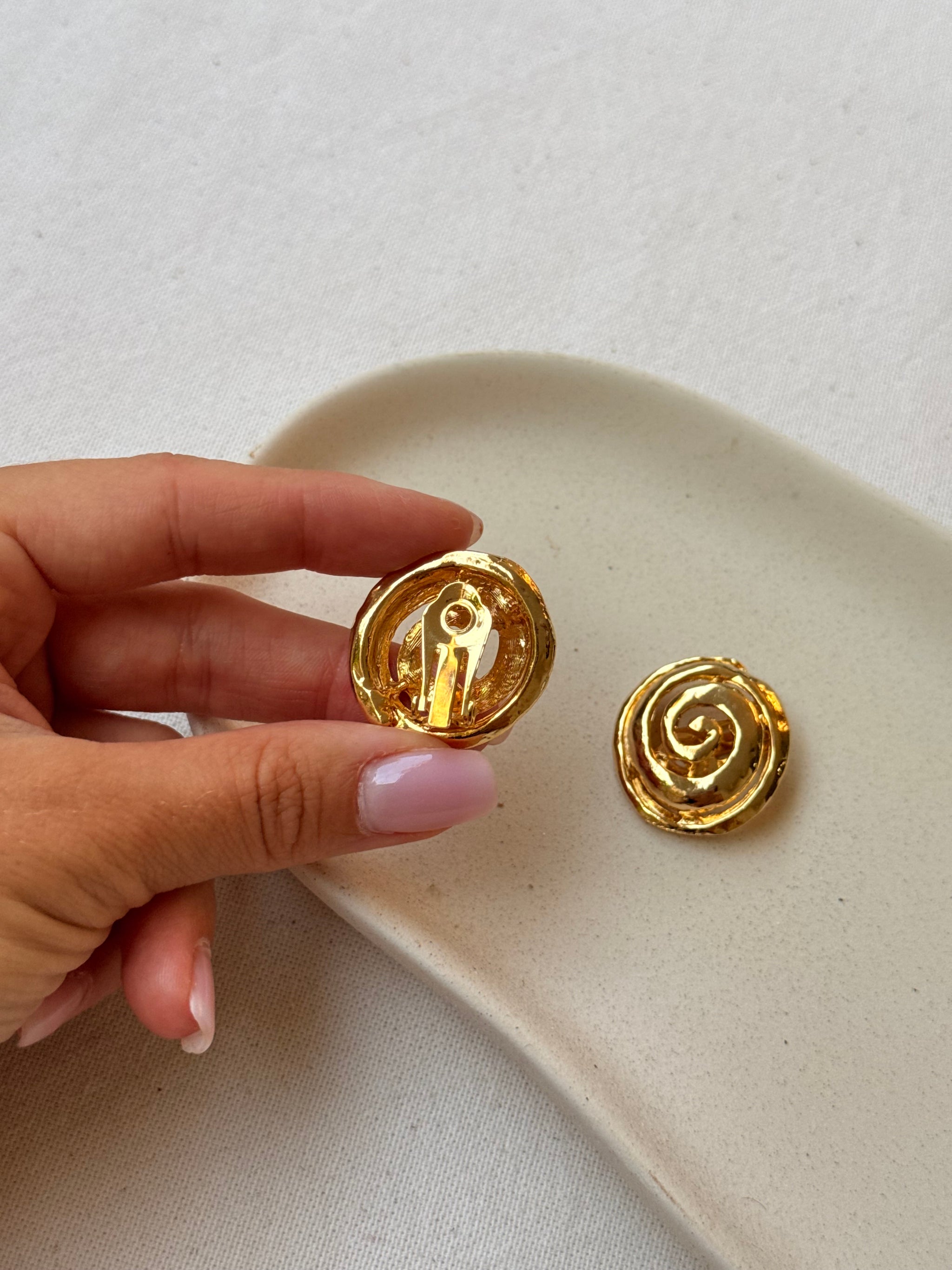 Boucles d’oreilles vintage - Tourbillons dorés