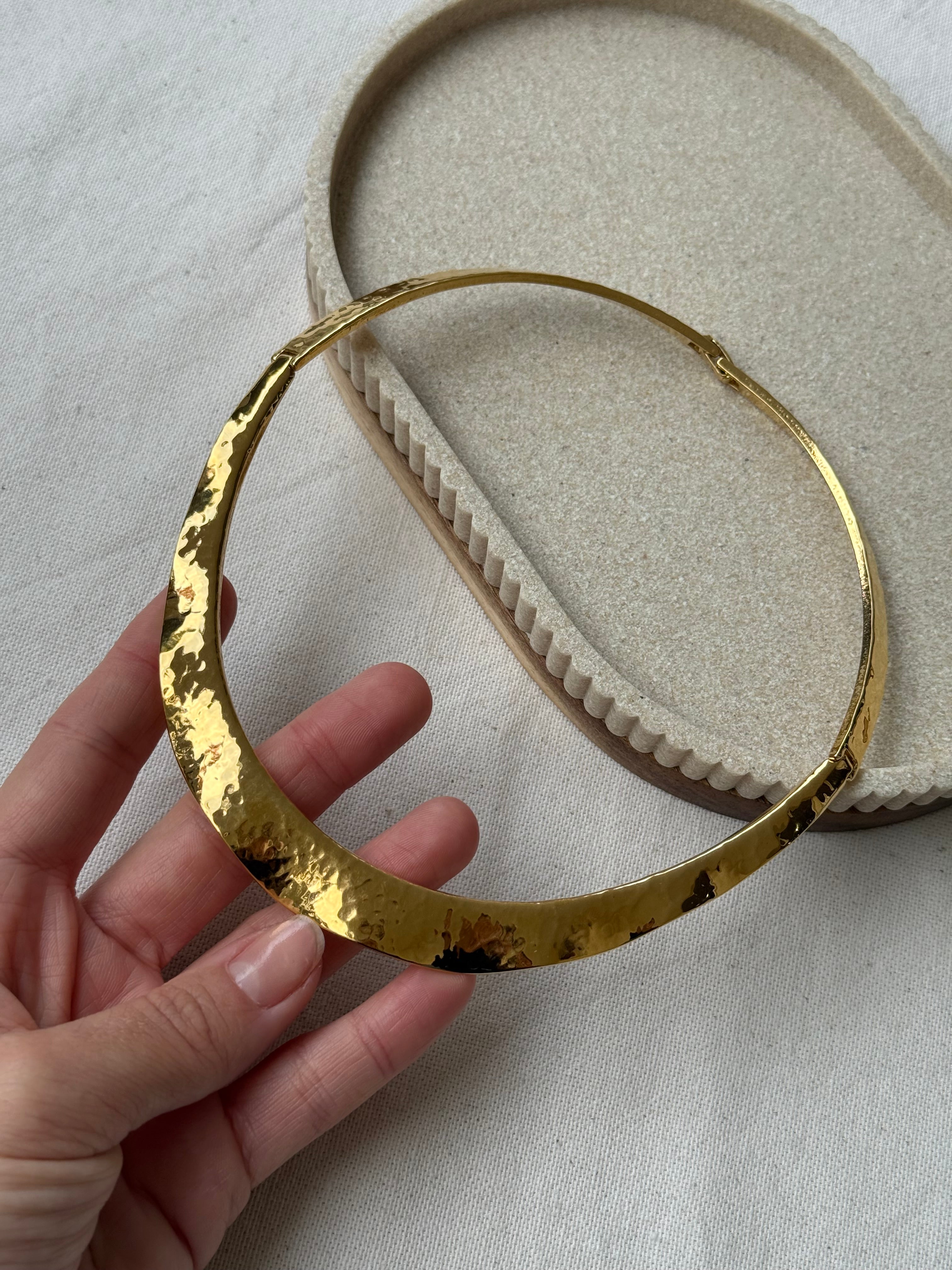 Collier Monet vintage - Torque ondulé et martelé