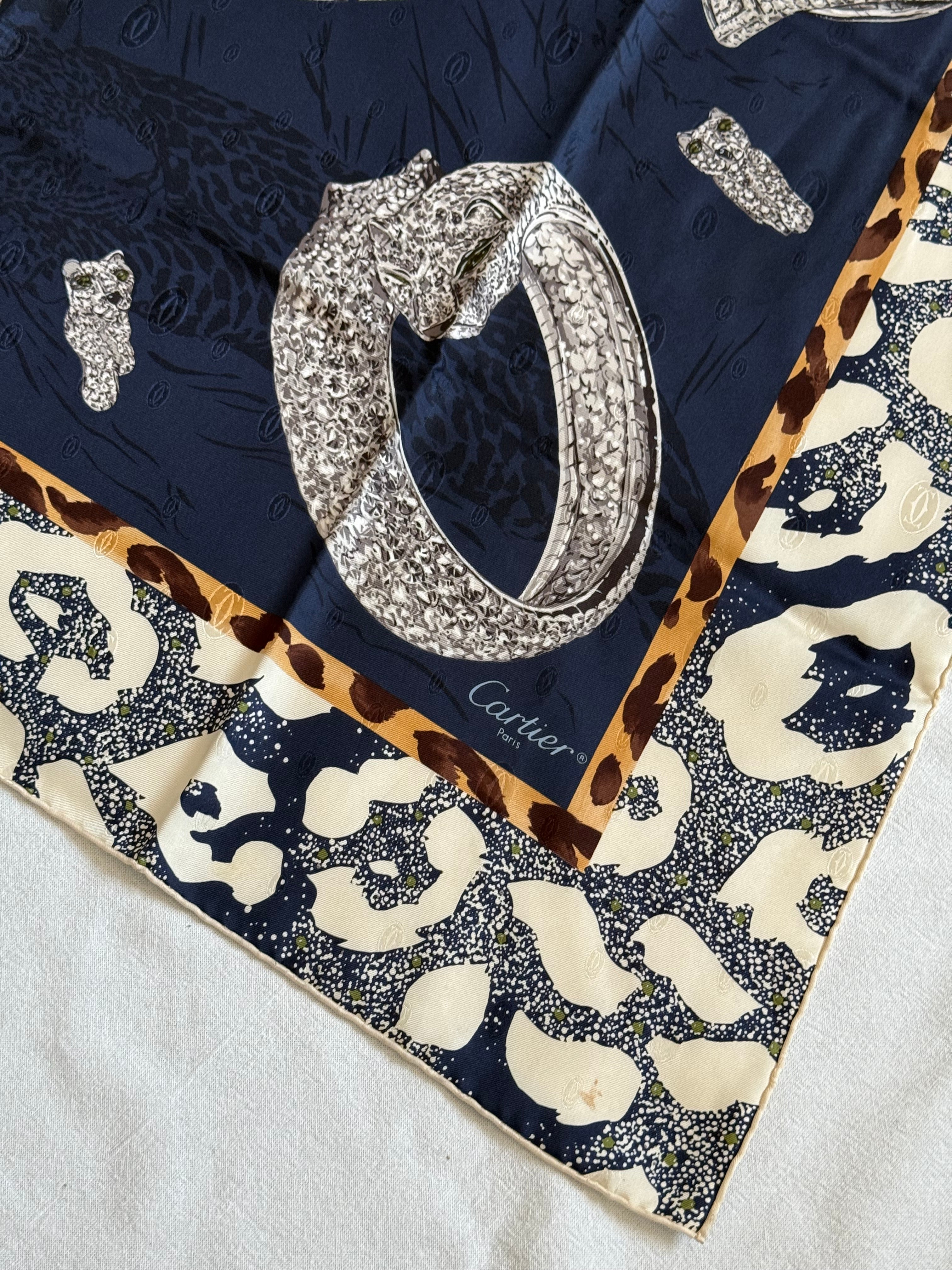 Foulard Cartier - Panthères et Joallerie