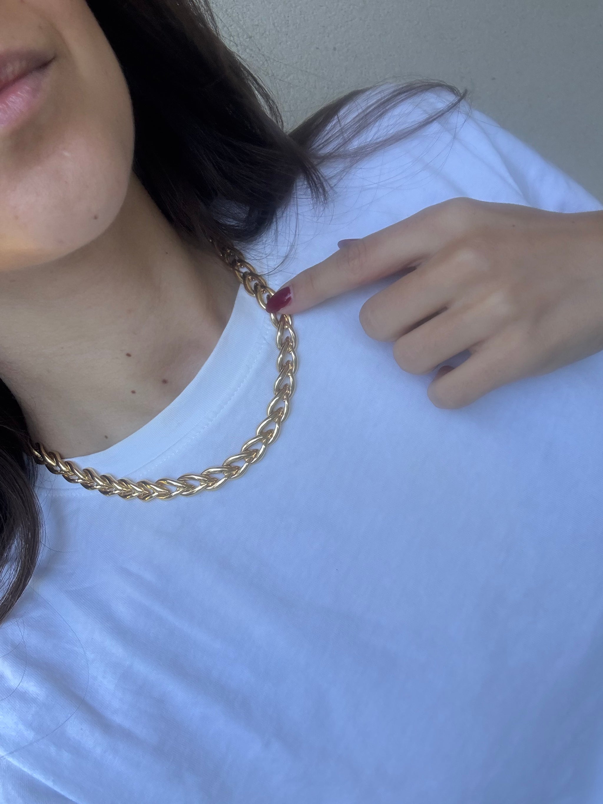 Collier doré vintage - Maille torsadée dorée