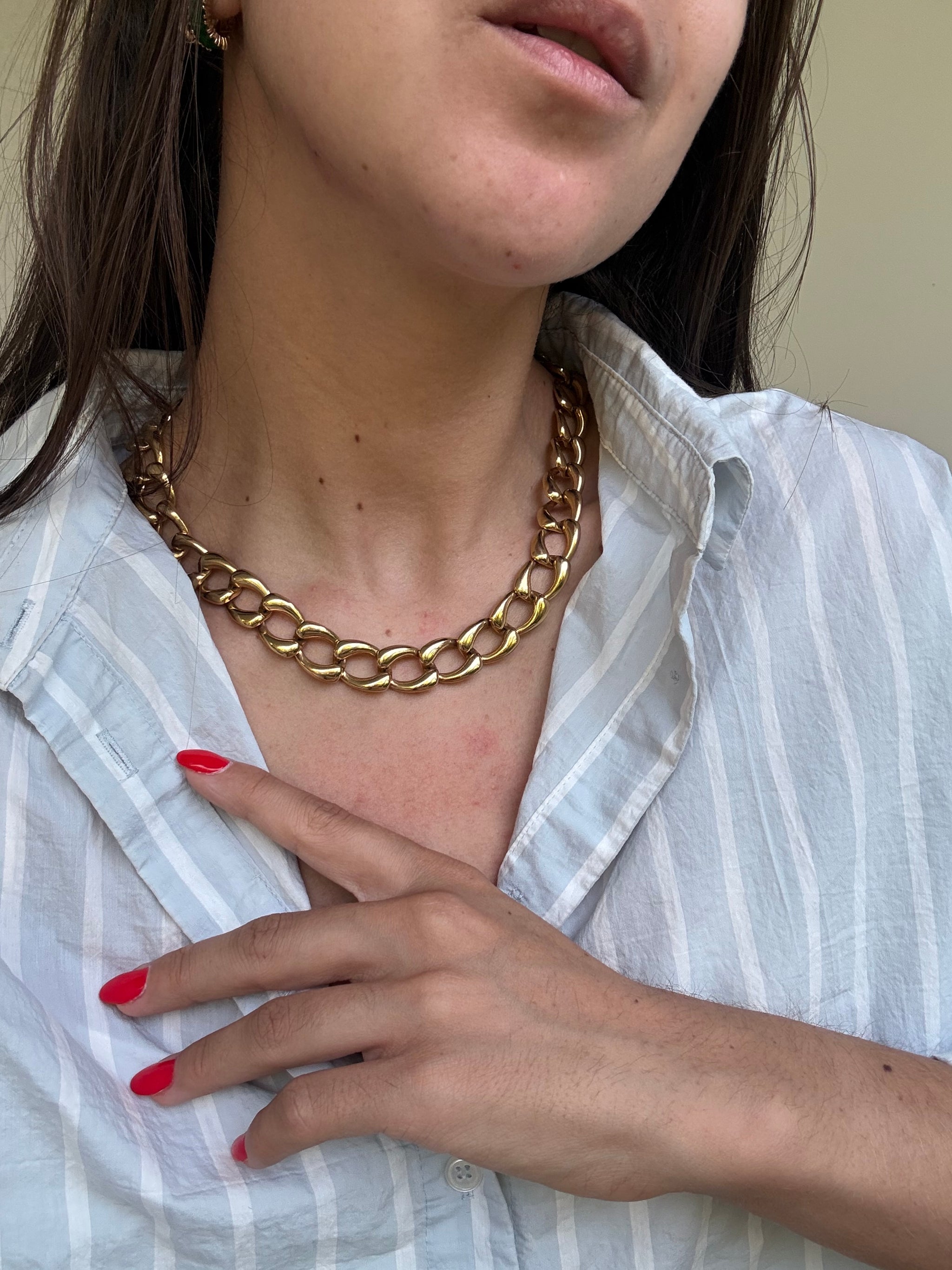 Collier Napier vintage - Maille gourmette dorée