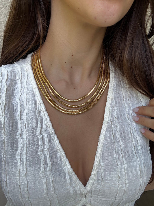 Collier doré vintage - Multi rangs souples