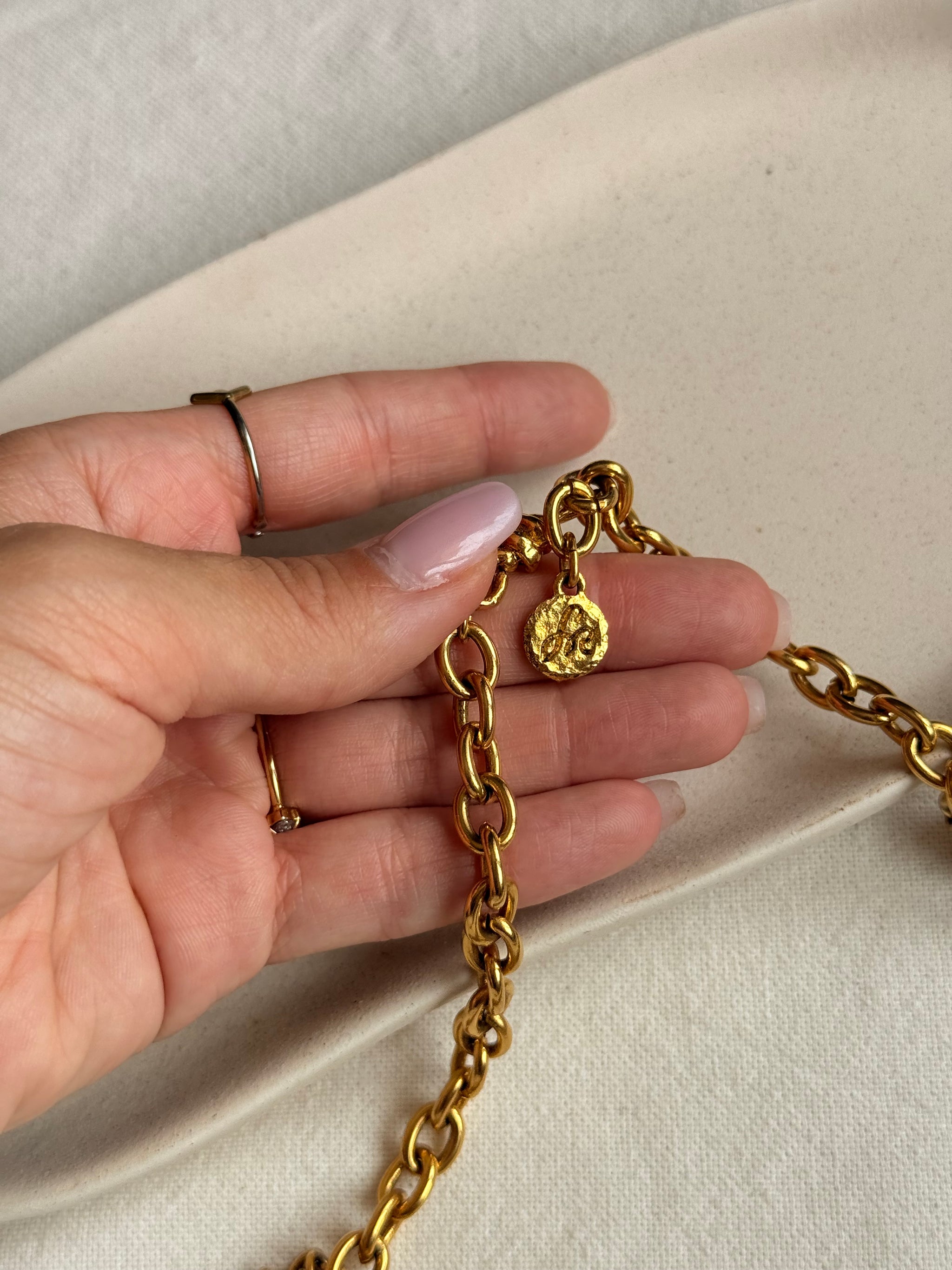 Collier Sonia Rykiel vintage - Cascade de chaînes dorées