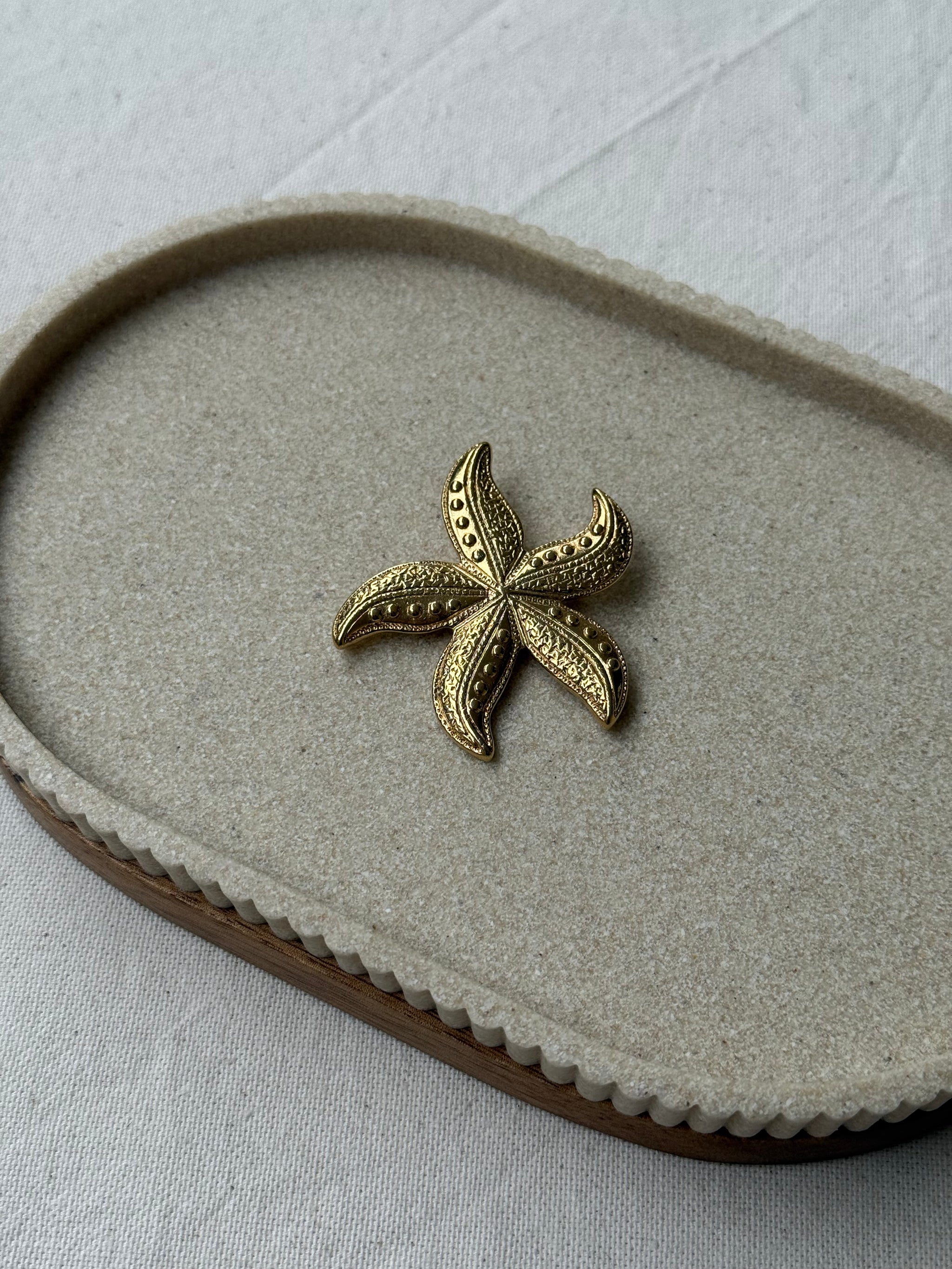 Broche vintage - Étoile de mer dorée