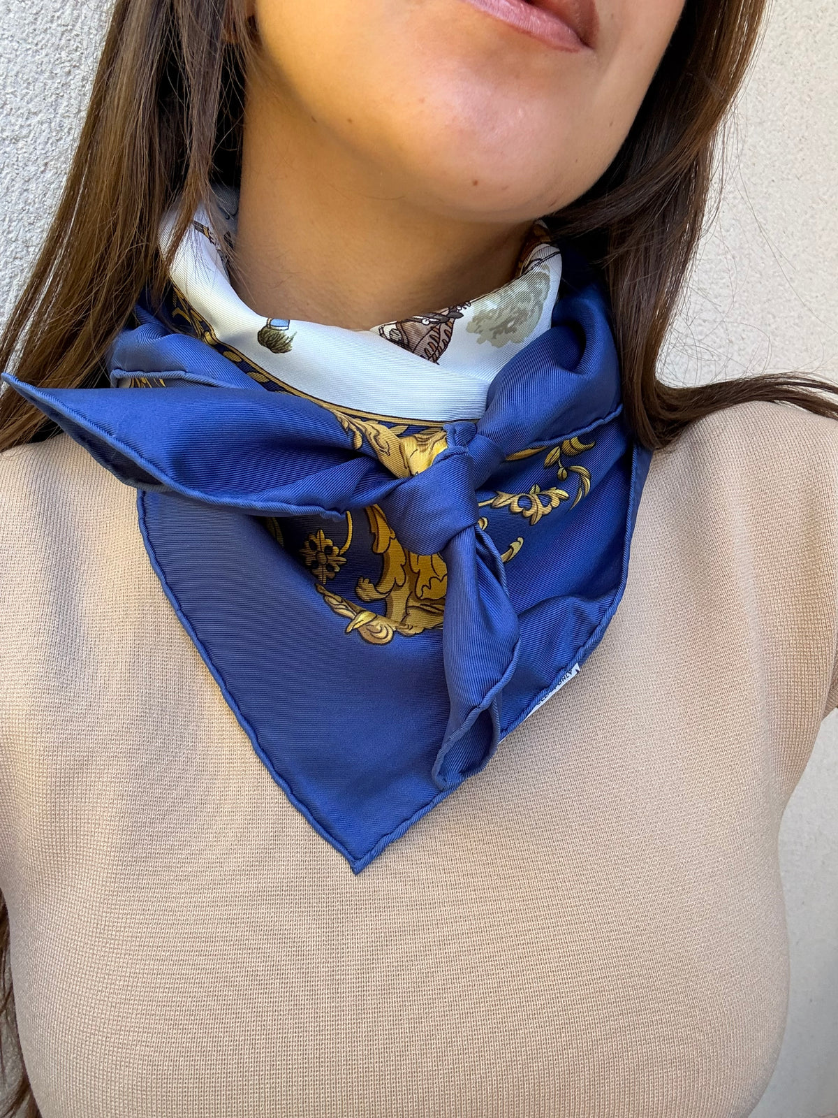 Foulard Hermès – Modèle Promenade de Longchamps bleu