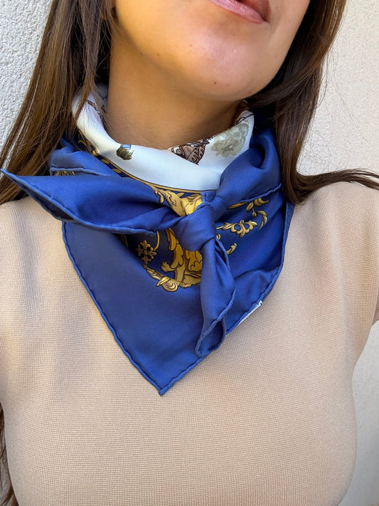 Foulard Hermès – Modèle Promenade de Longchamps bleu