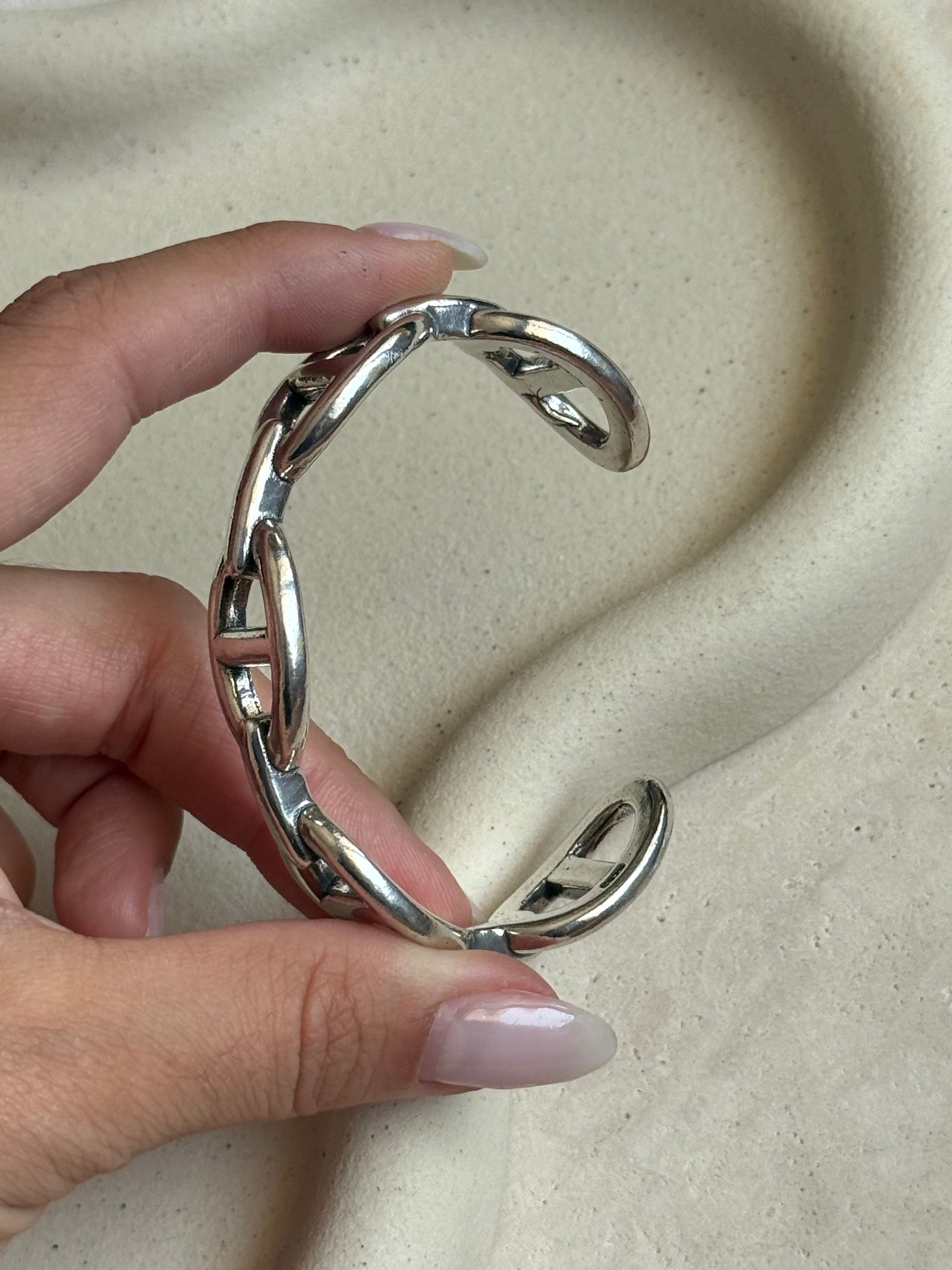 Bracelet jonc en argent – Maille chaîne marine