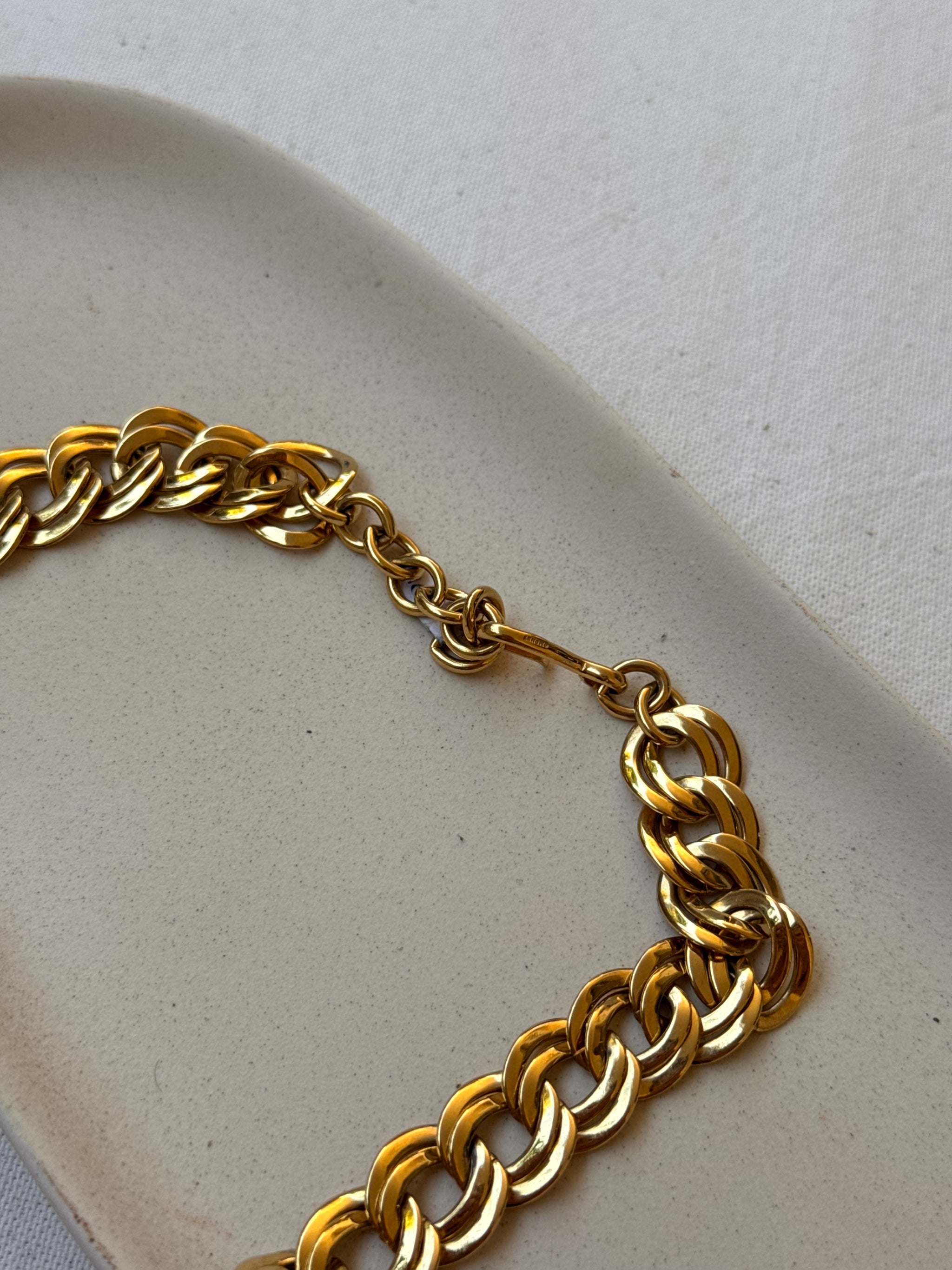 Collier Monet vintage - Double maille dorée