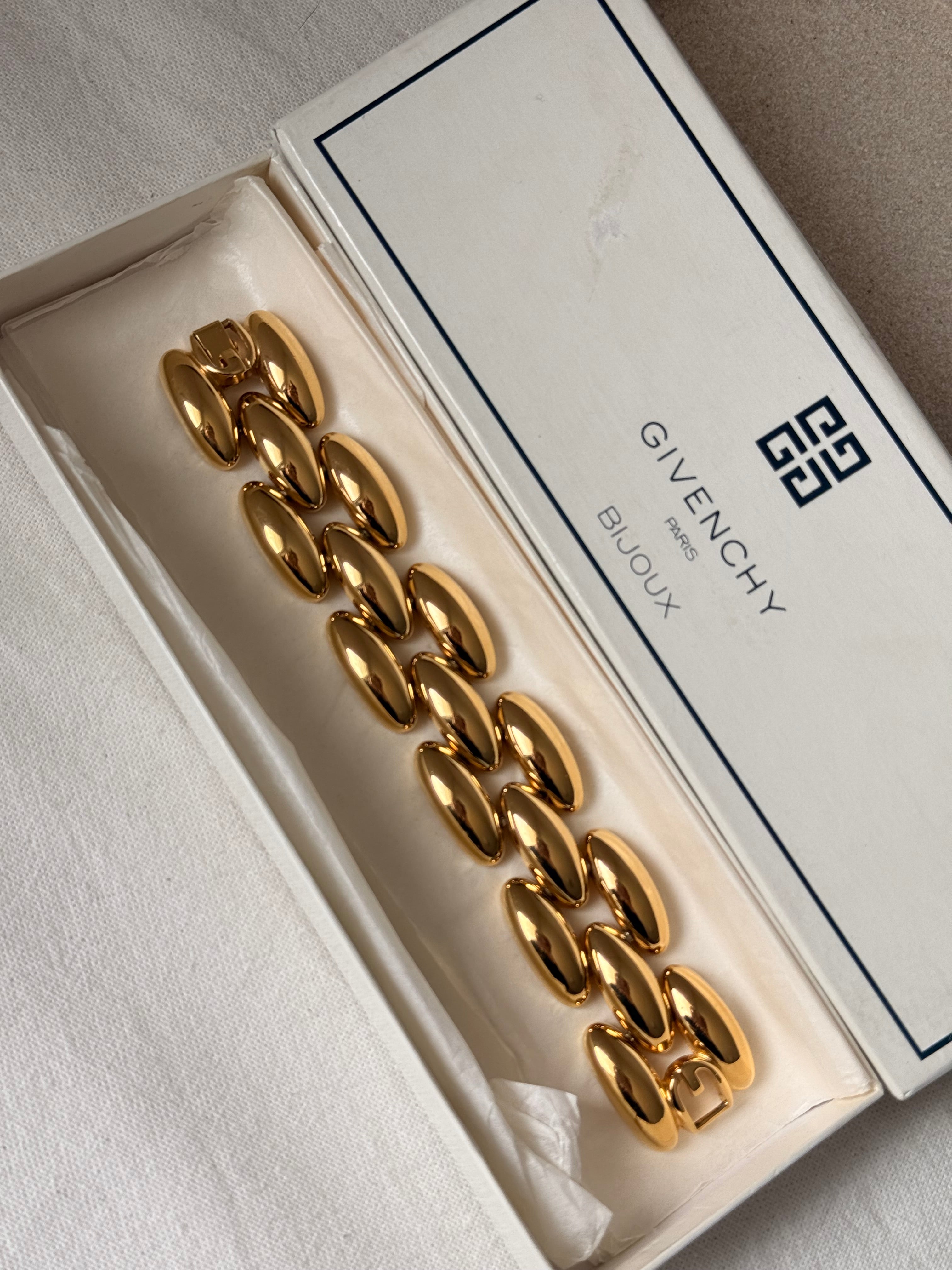 Bracelet Givenchy vintage - Maille XXL dorée