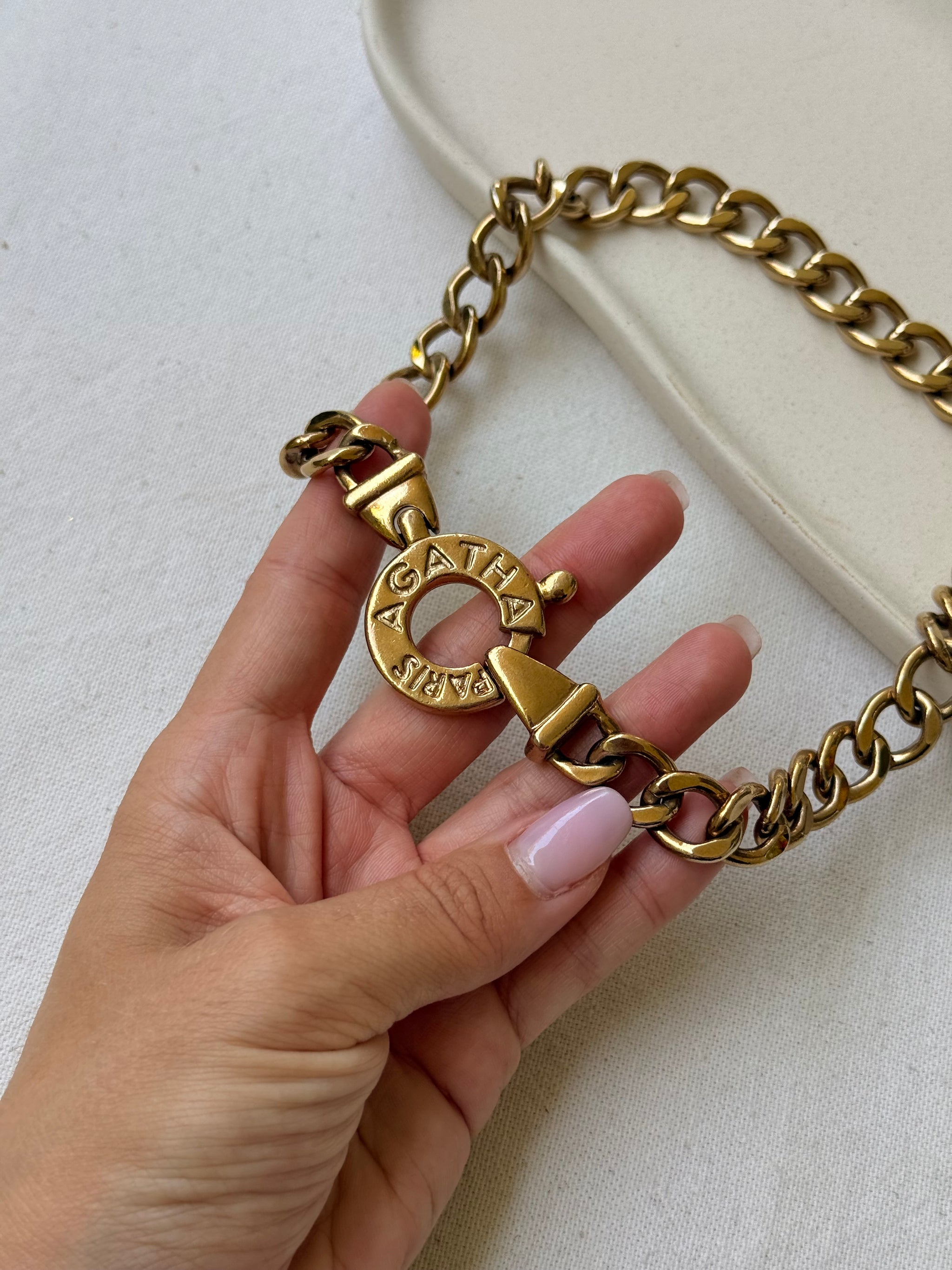 Collier Agatha Vintage - Maille dorée
