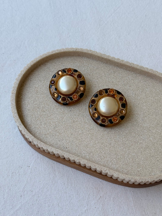 Boucles d’oreilles Jacky de G vintage - Design animalier et perle