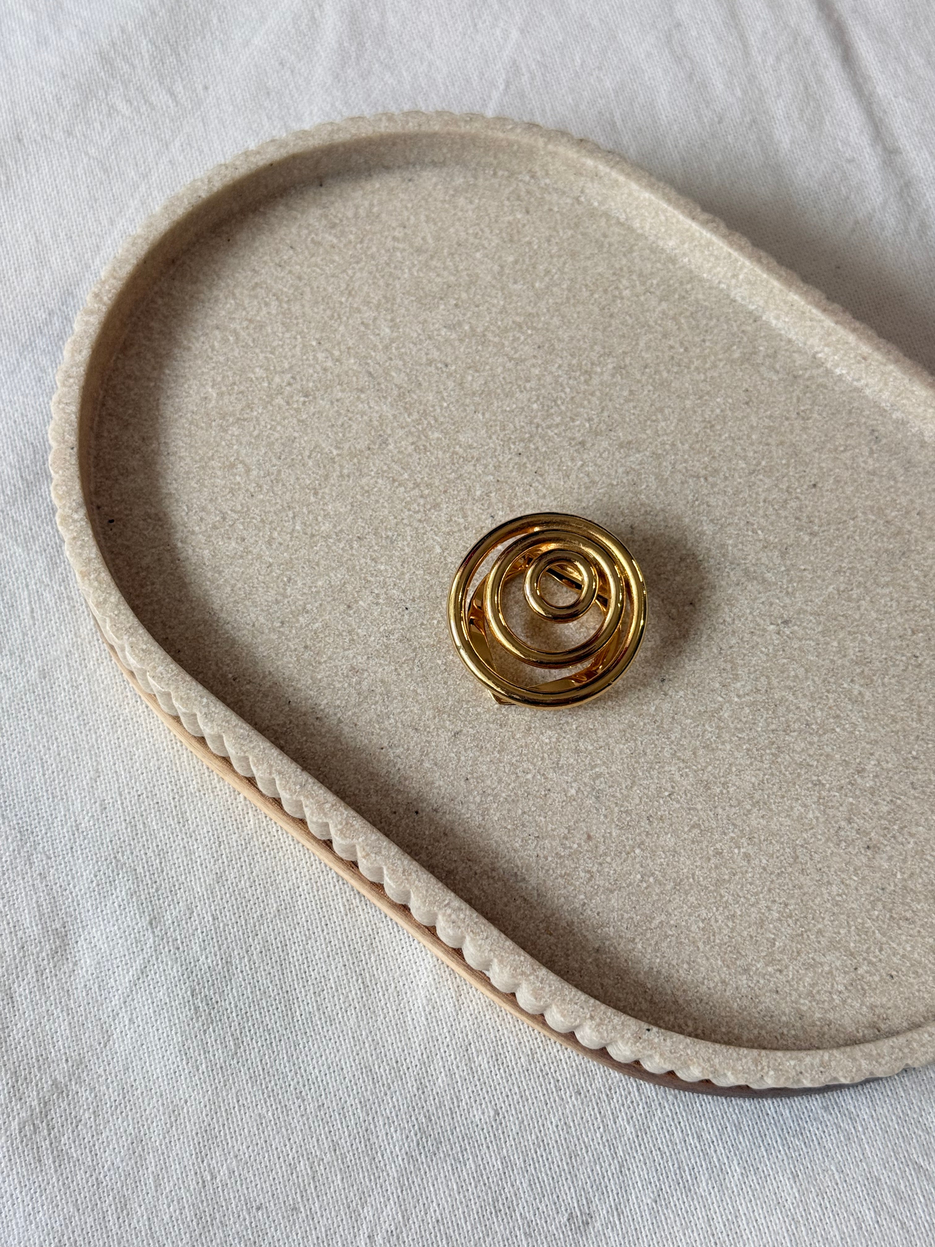 Anneau de foulard vintage - Spirale dorée