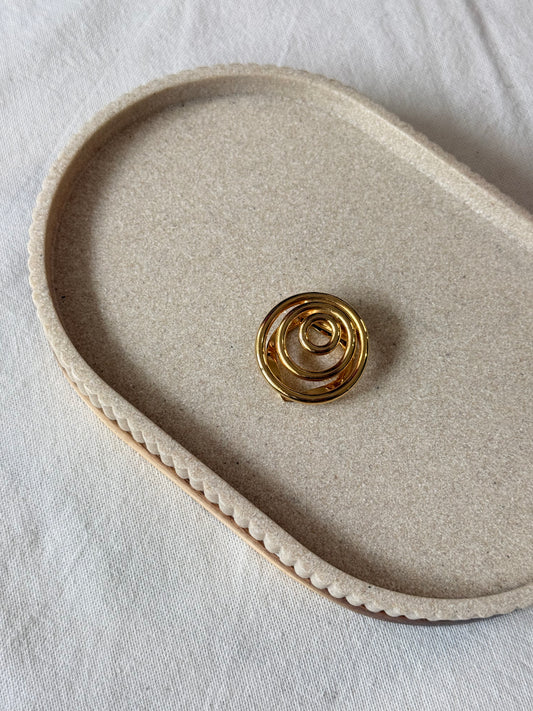 Anneau de foulard vintage - Spirale dorée