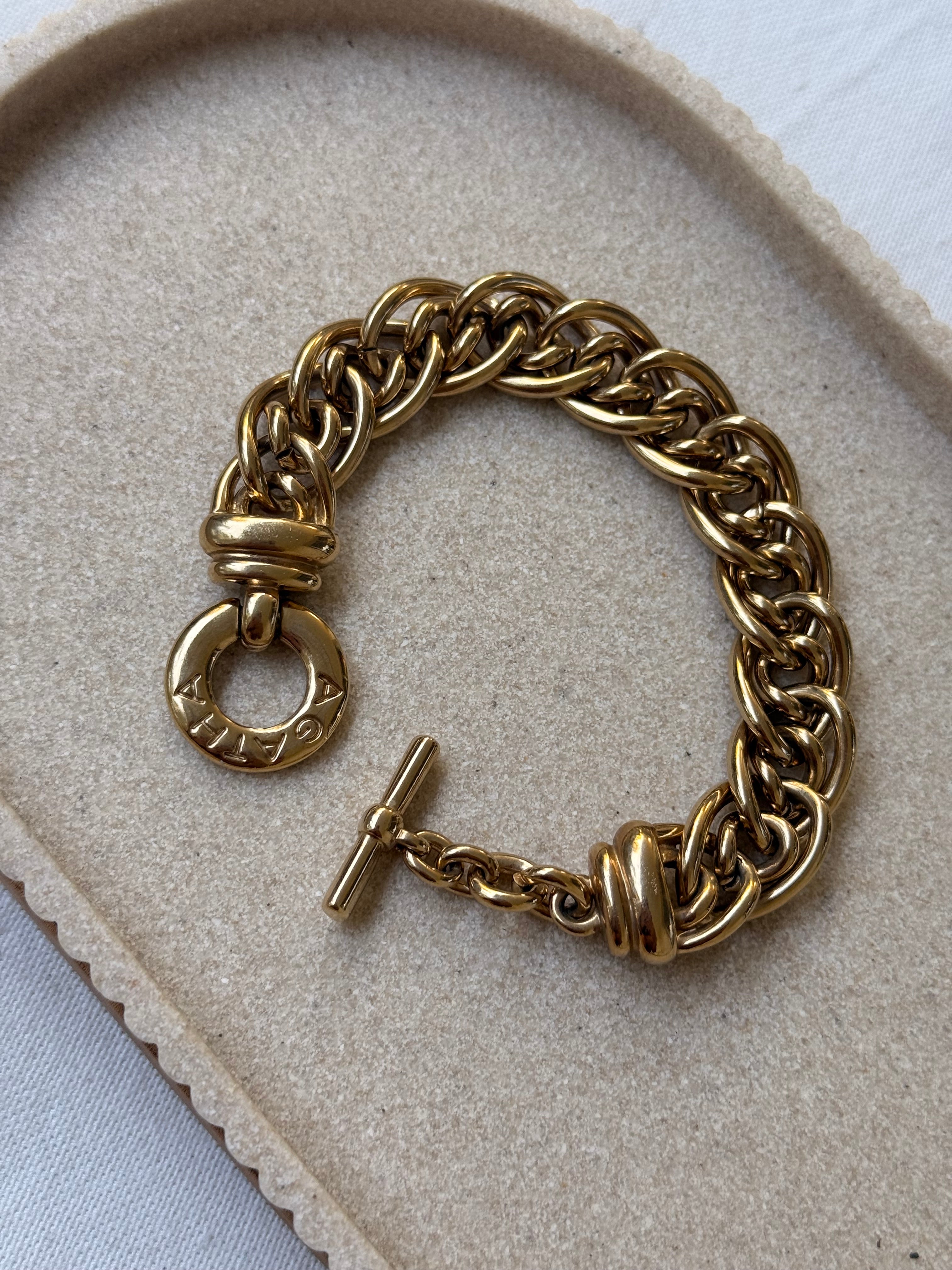 Bracelet Agatha vintage - Maille double dorée