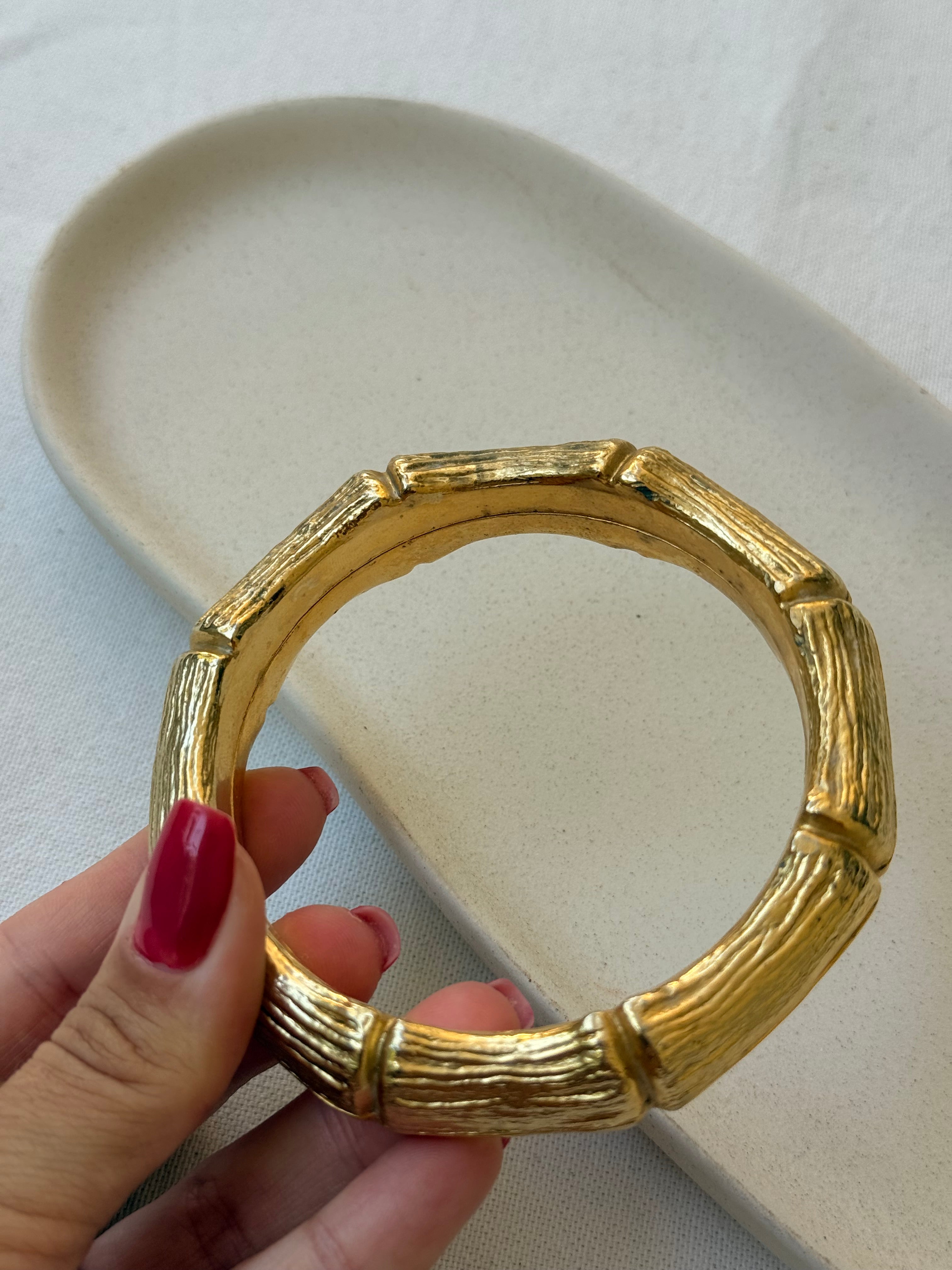 Bracelet vintage - Jonc design bambou