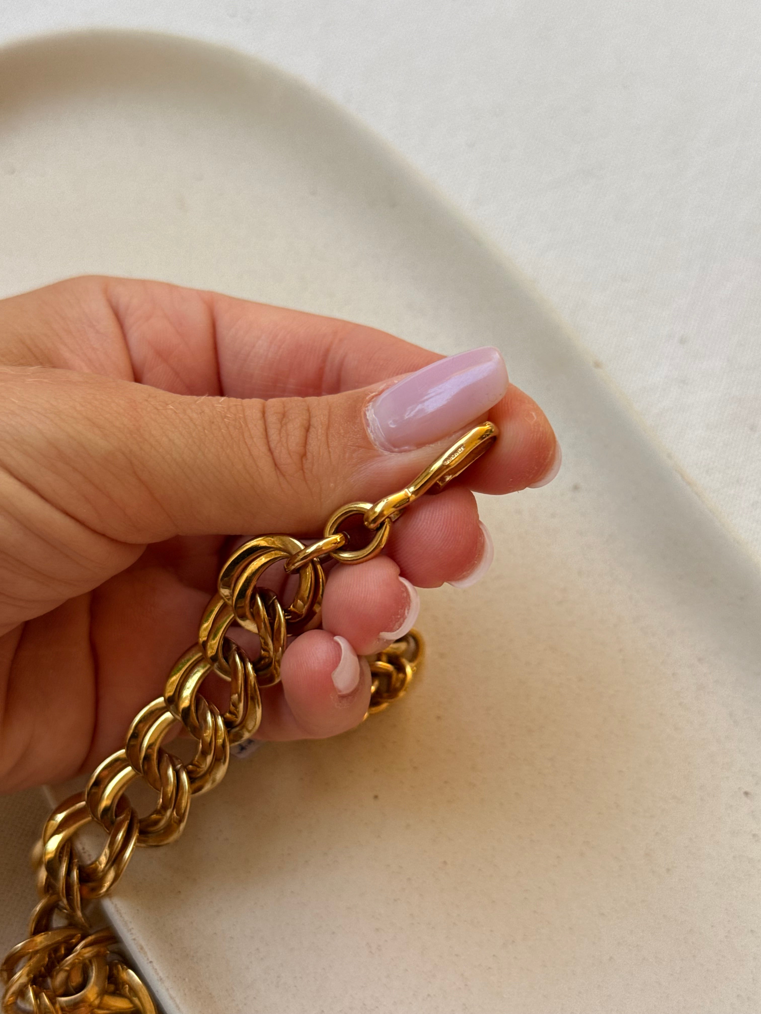 Collier Monet vintage - Double maille dorée