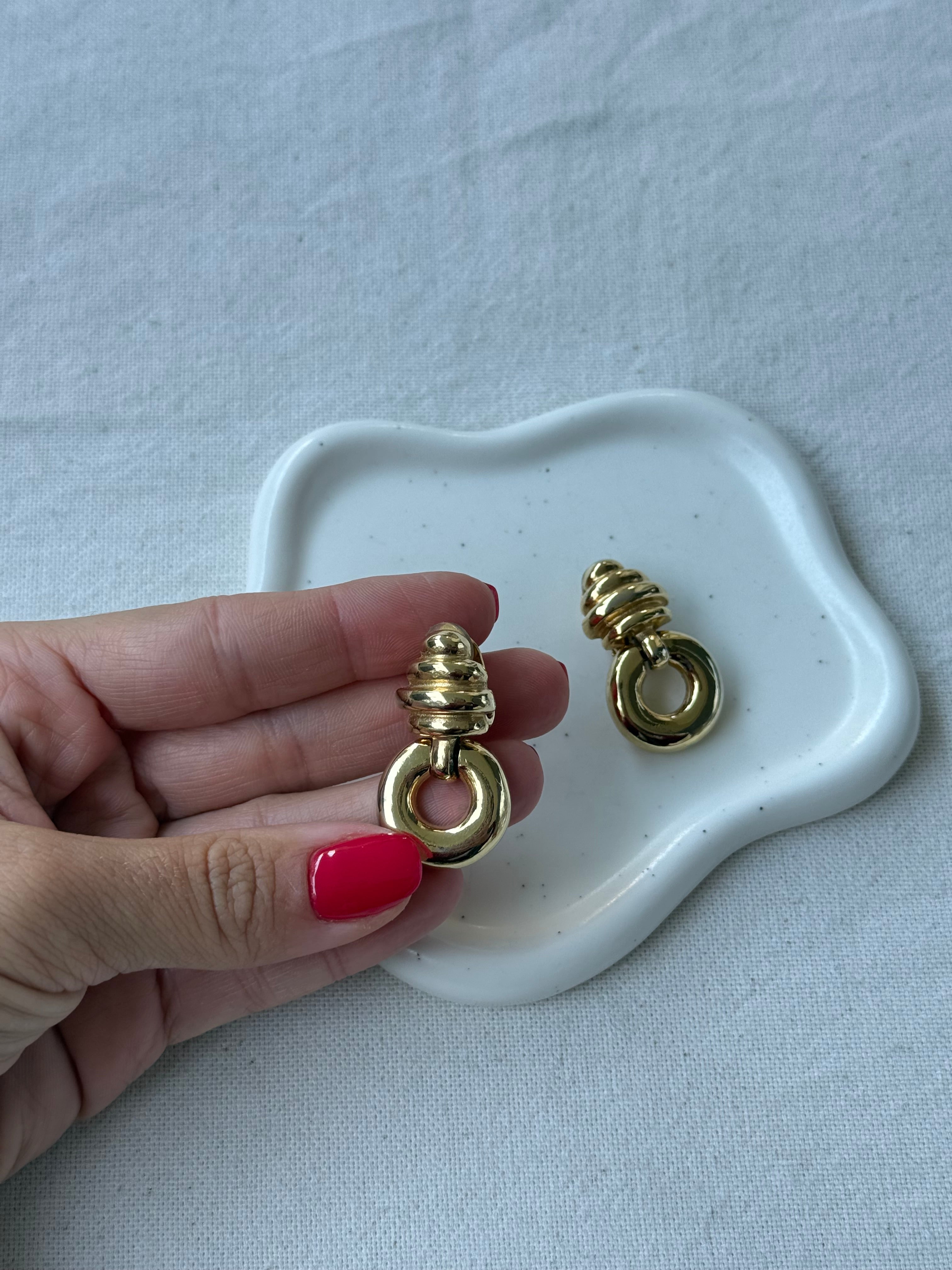 Boucles d’oreilles vintage - Pendantes dorées