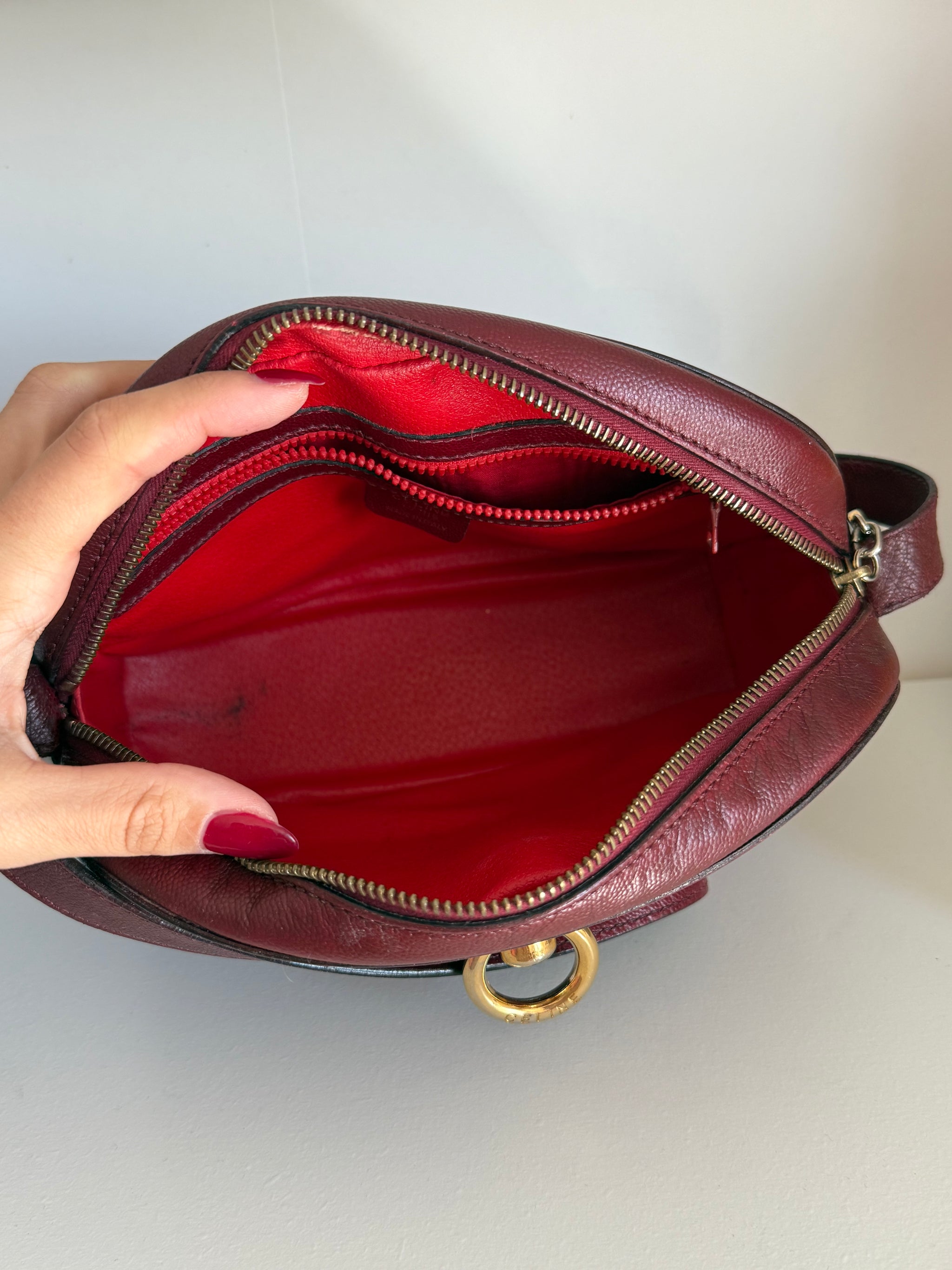 Sac Céline en cuir rouge
