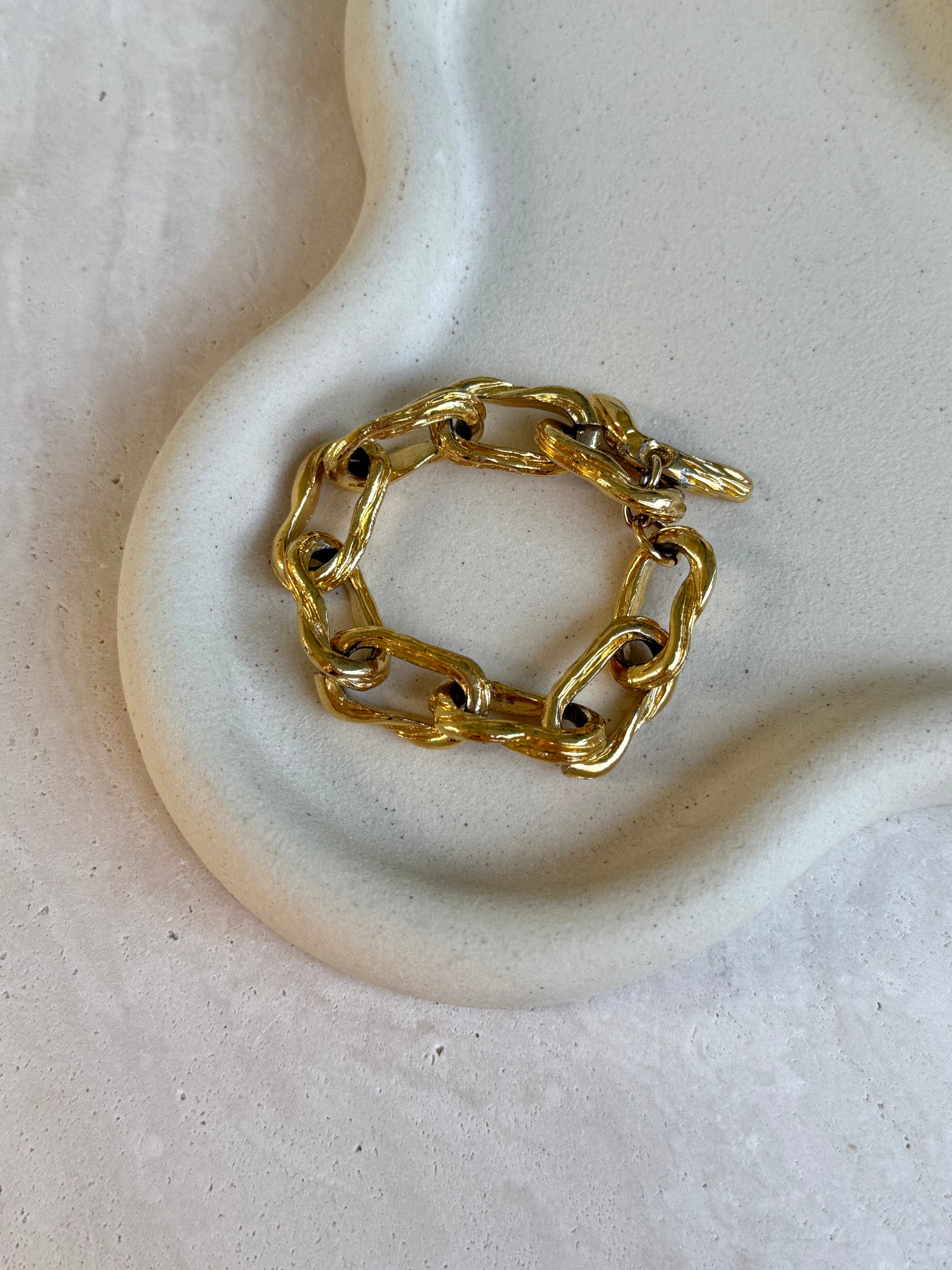 Bracelet vintage - Maille ovale texturée